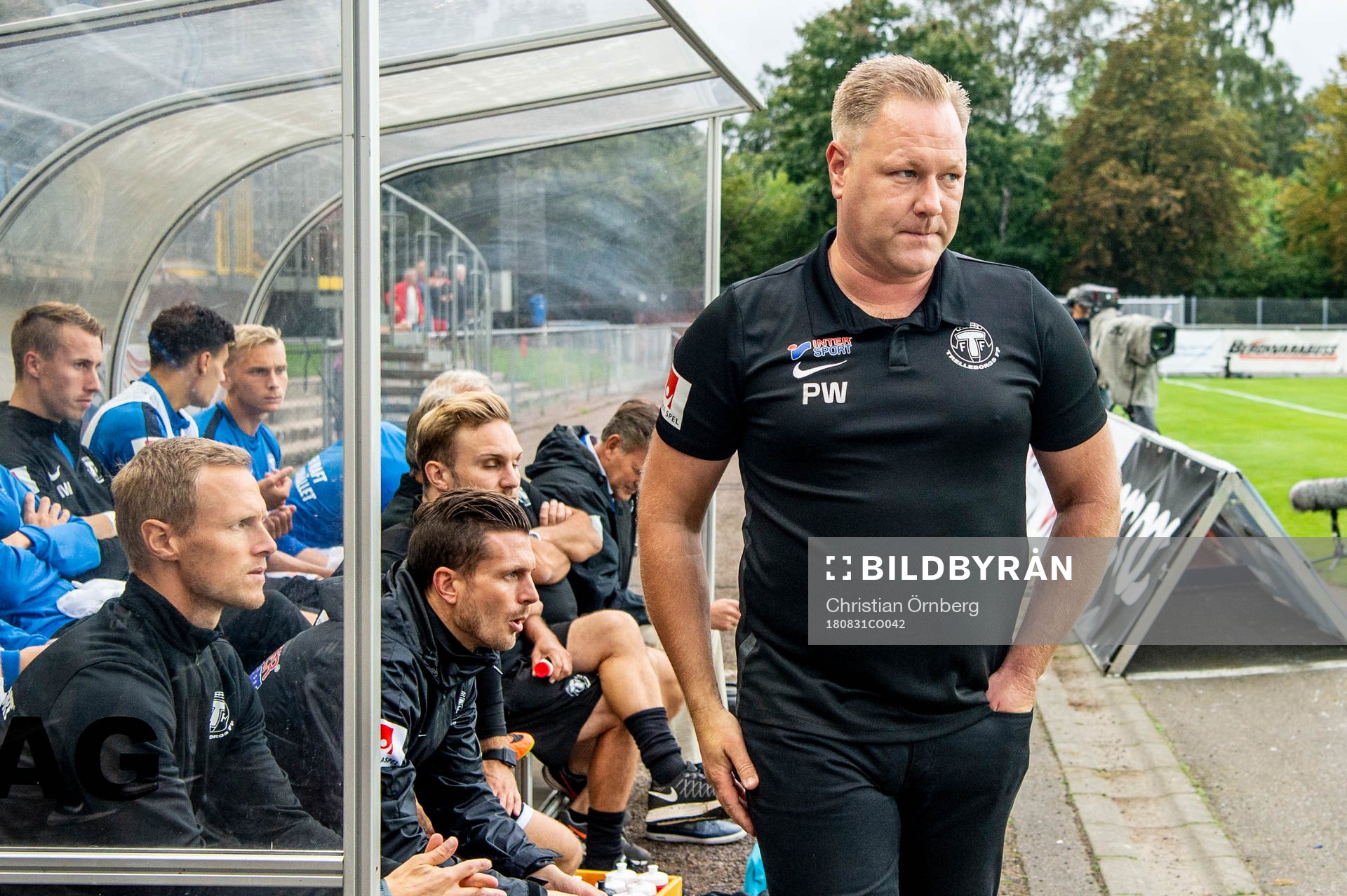Trelleborgs tränare Patrick Winqvist innan fotbollsmatchen