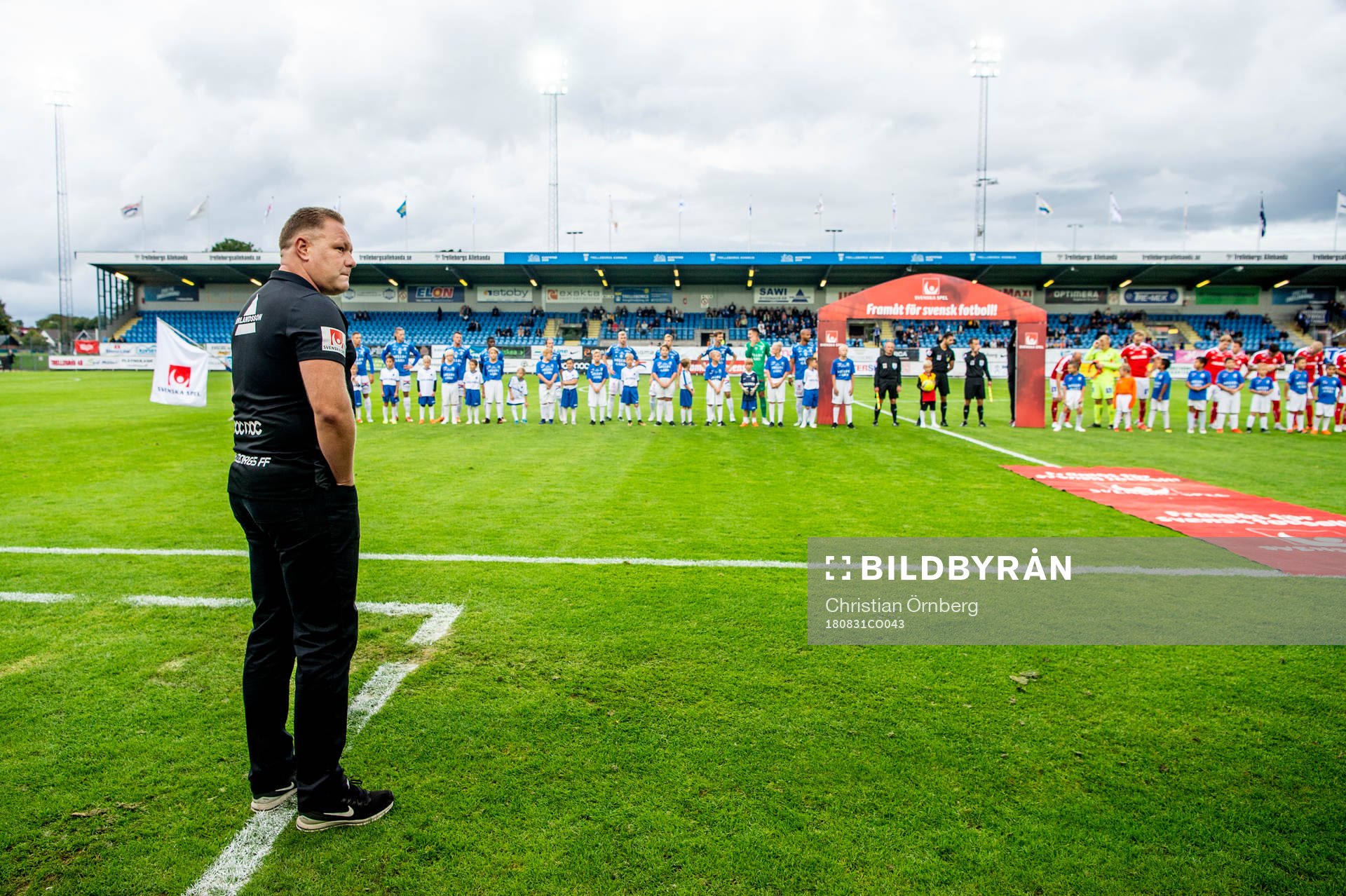 Trelleborgs tränare Patrick Winqvist innan fotbollsmatchen