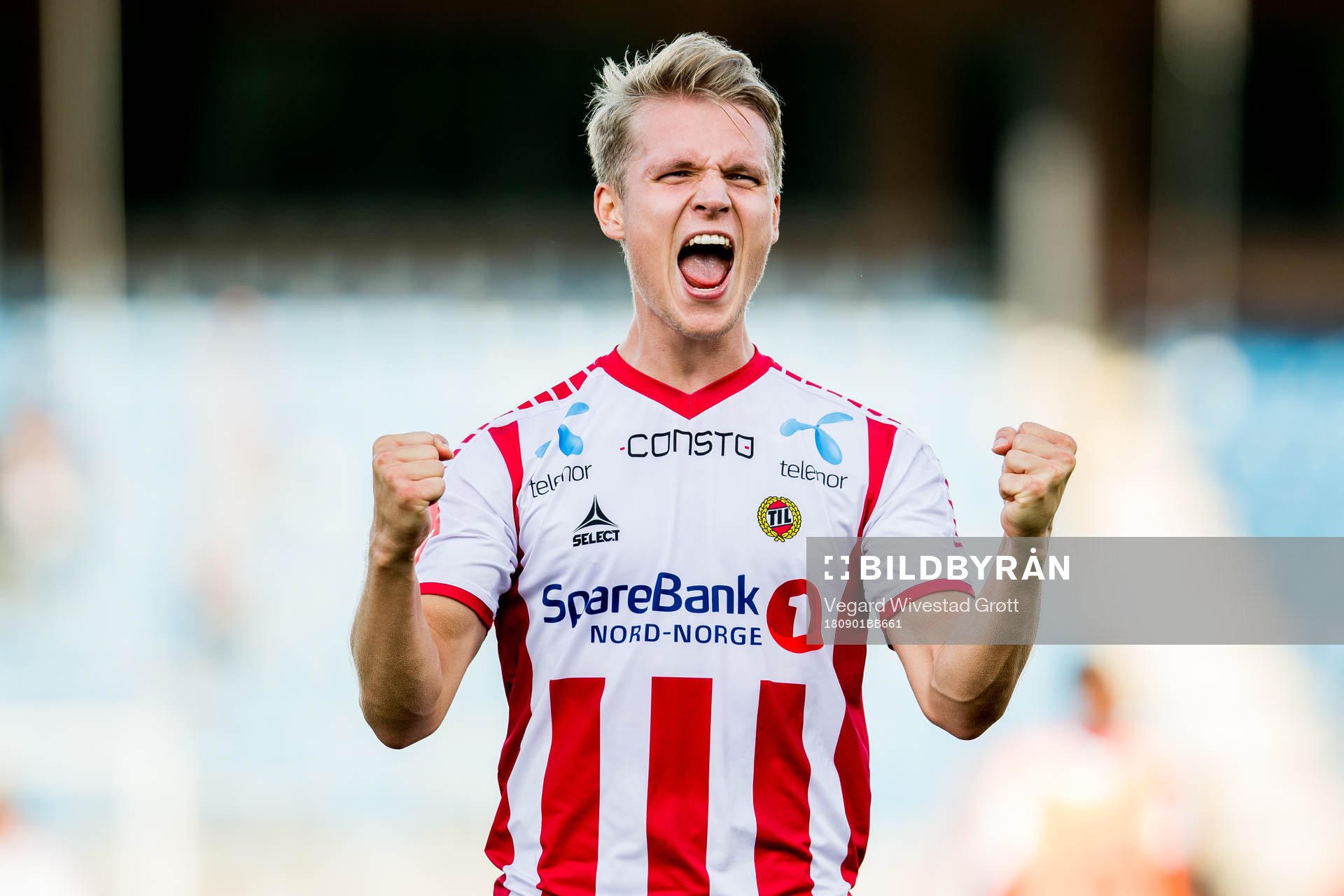 Mikael Nord Ingebrigtsen of Tromsø celebrates