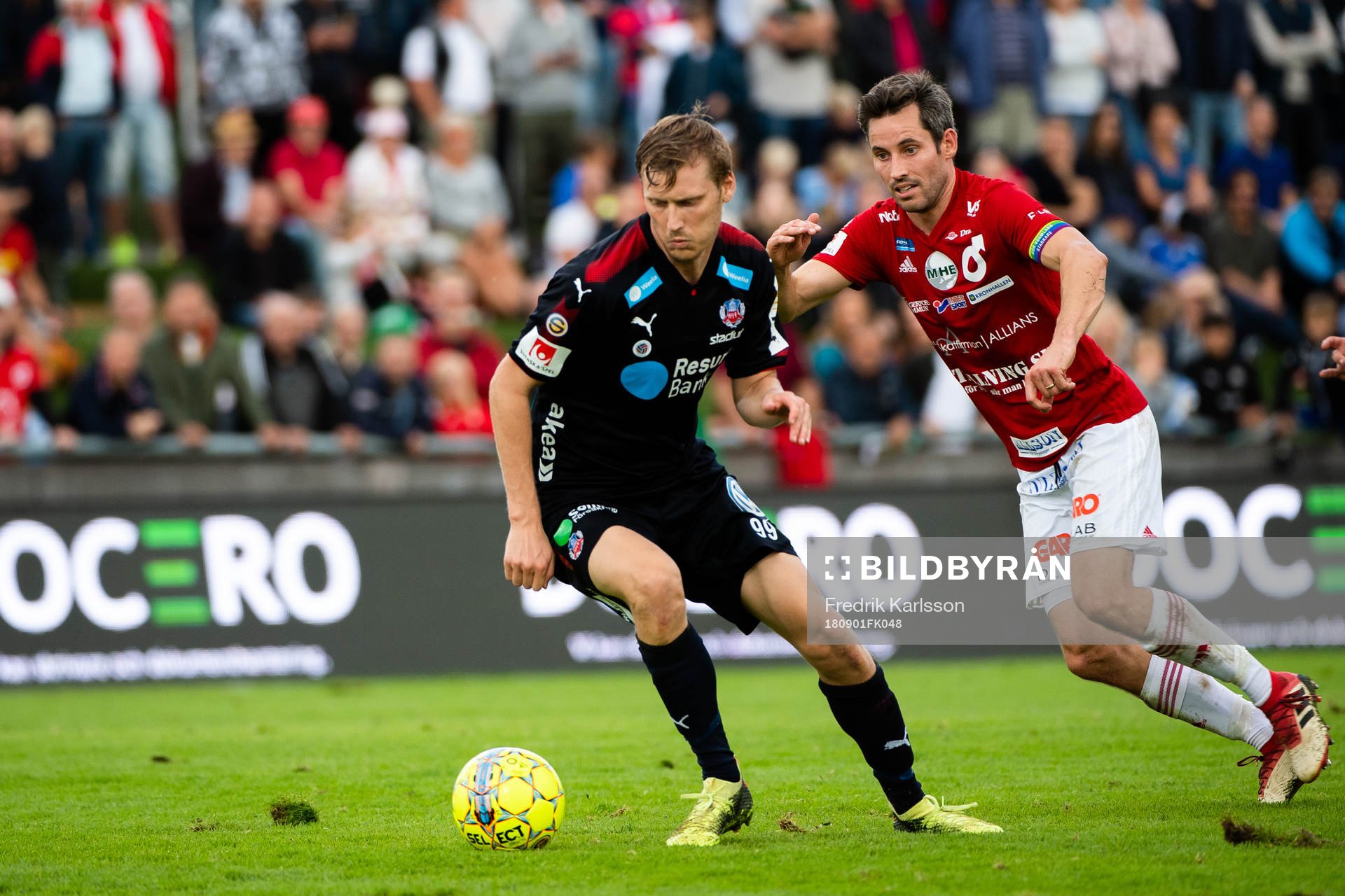 Helsingborgs Andri Runar Bjarnason och Degerfors Marcus de