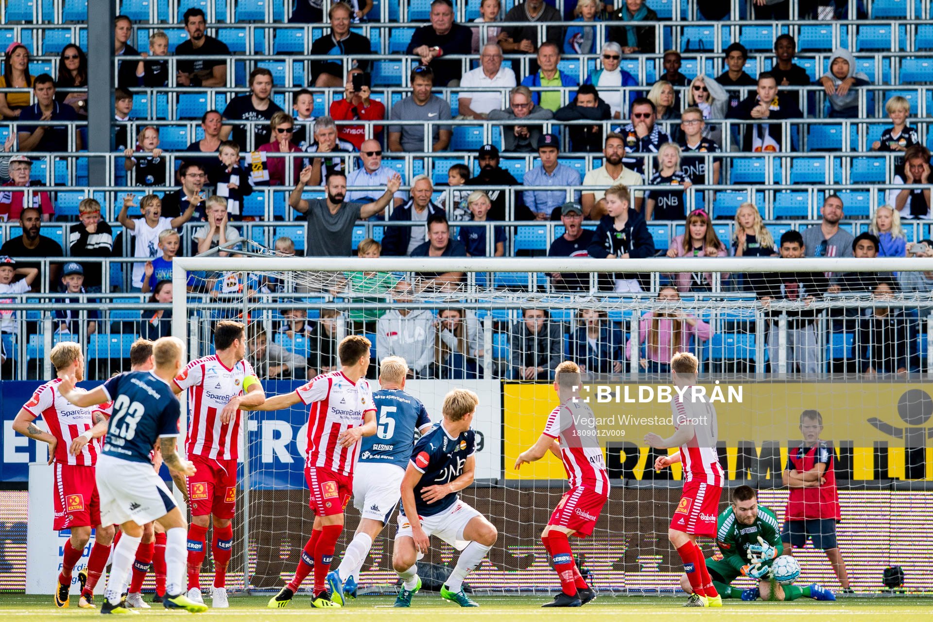 Eirik Ulland Andersen of Strømsgodset scores 1-0 past