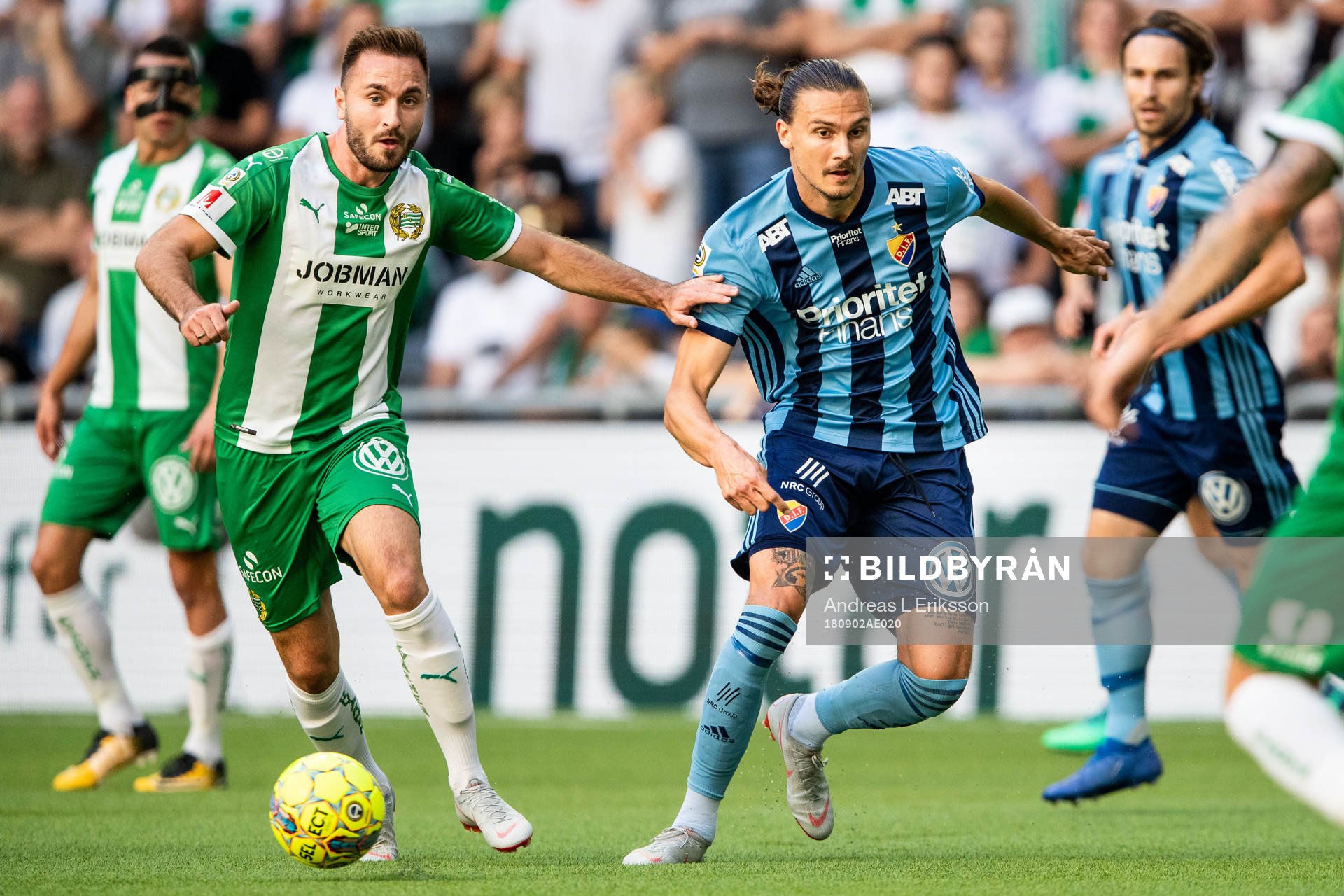 Hammarbys Muamer Tankovic och Djurgårdens Erik Johansson