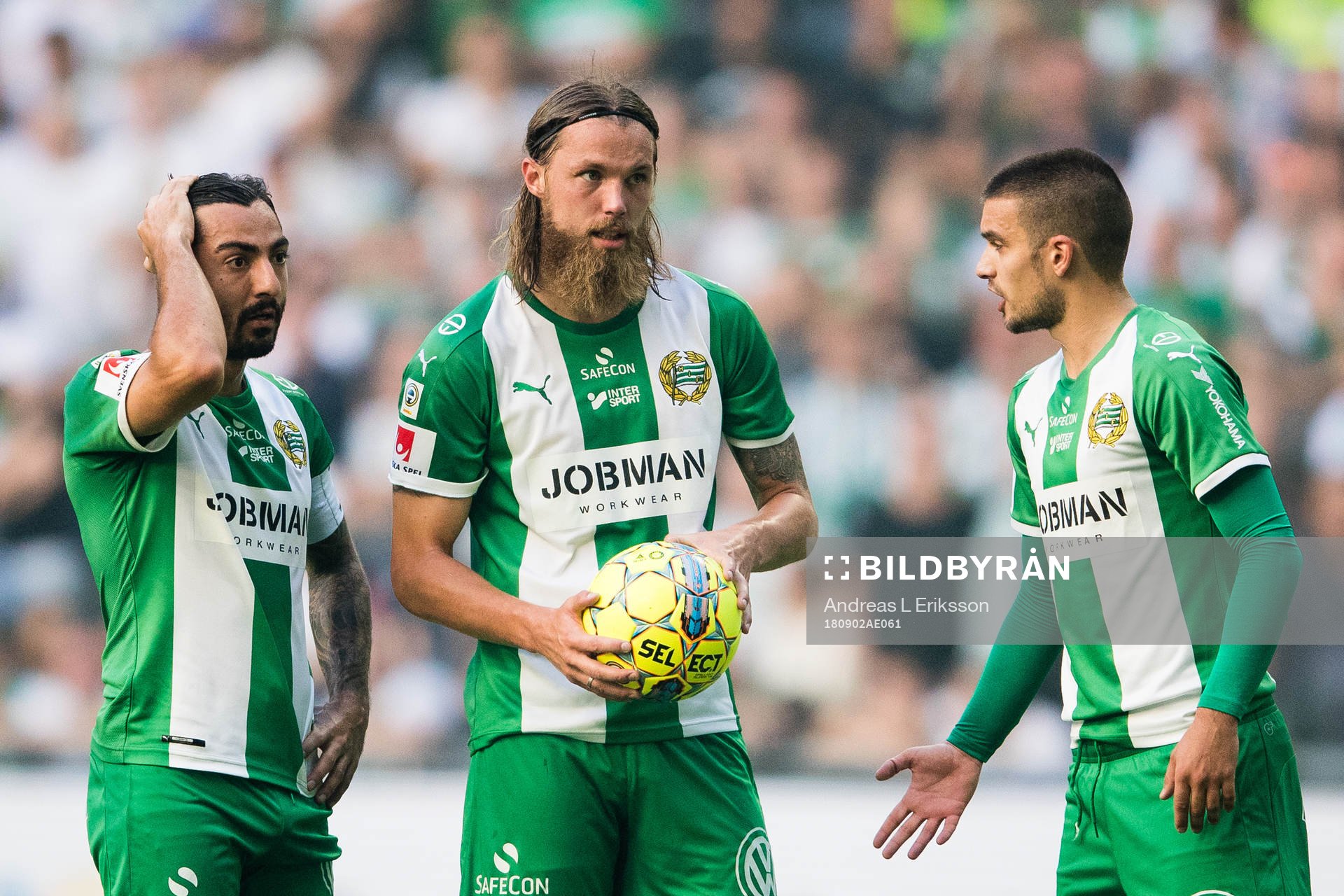 Hammarbys Jiloan Hamad , Björn Paulsen och Vladimir Rodic