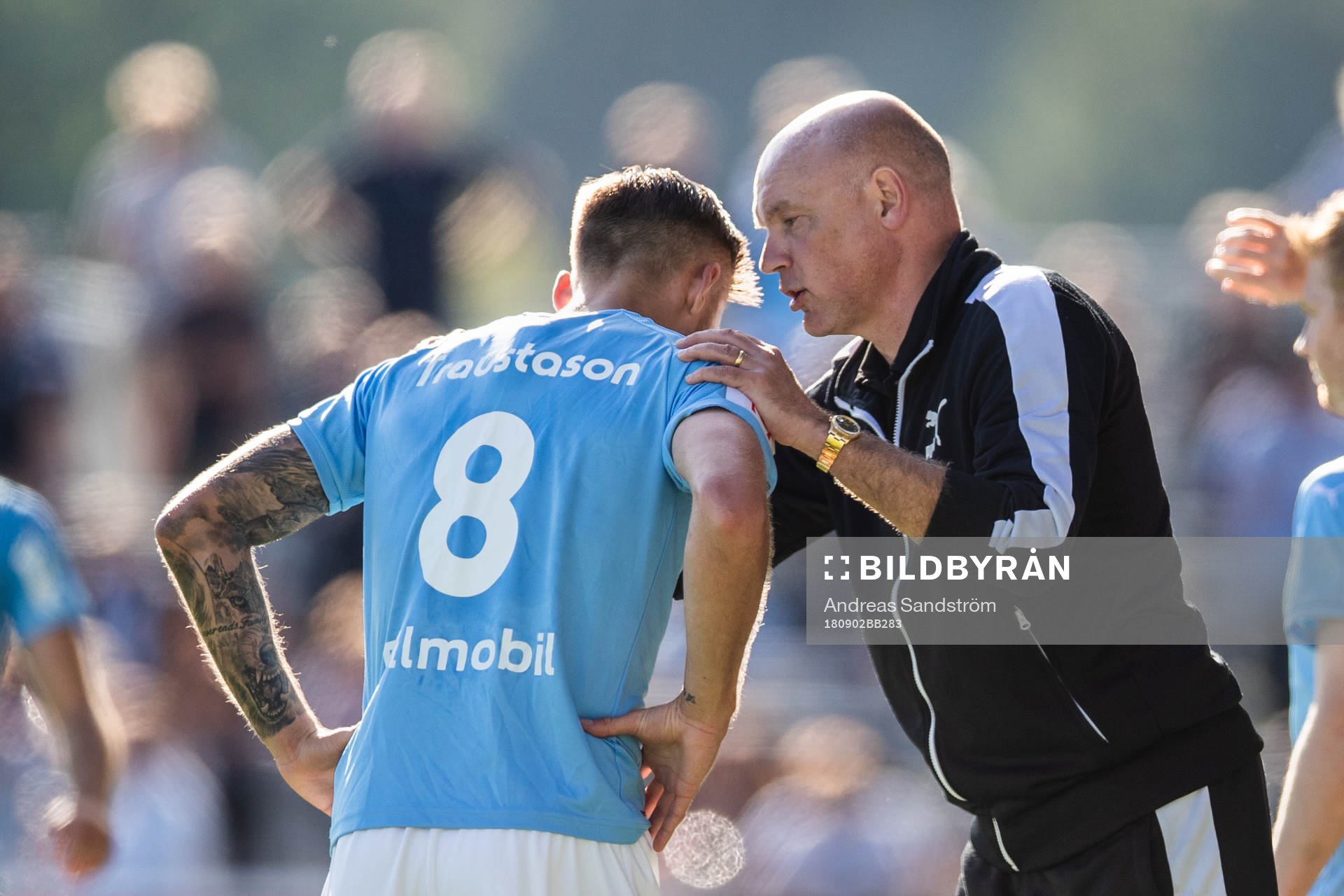 Malmö FFs Arnór Ingvi Traustason och tränare Uwe Rösler