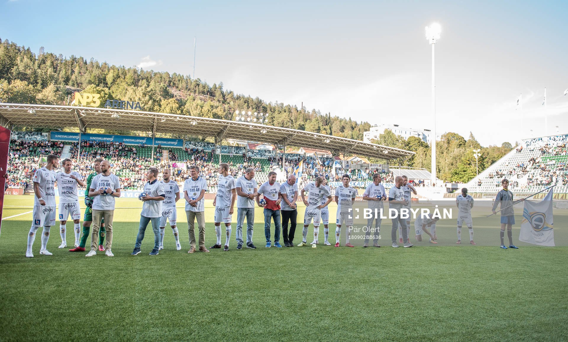 Sundsvall firar 115 år med flera gamla Gif profiler som gästar under fotbollsmatchen i Allsvenskan mellan GIF Sundsvall och Sirius den 2 september 2018 i Sundsvall.