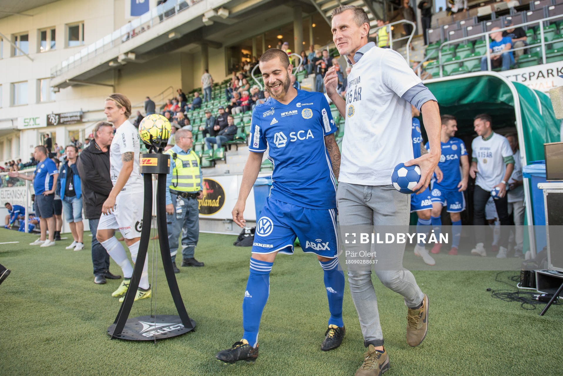Sundsvall firar 115 år med flera gamla Gif profiler som gästar under fotbollsmatchen i Allsvenskan mellan GIF Sundsvall och Sirius den 2 september 2018 i Sundsvall.