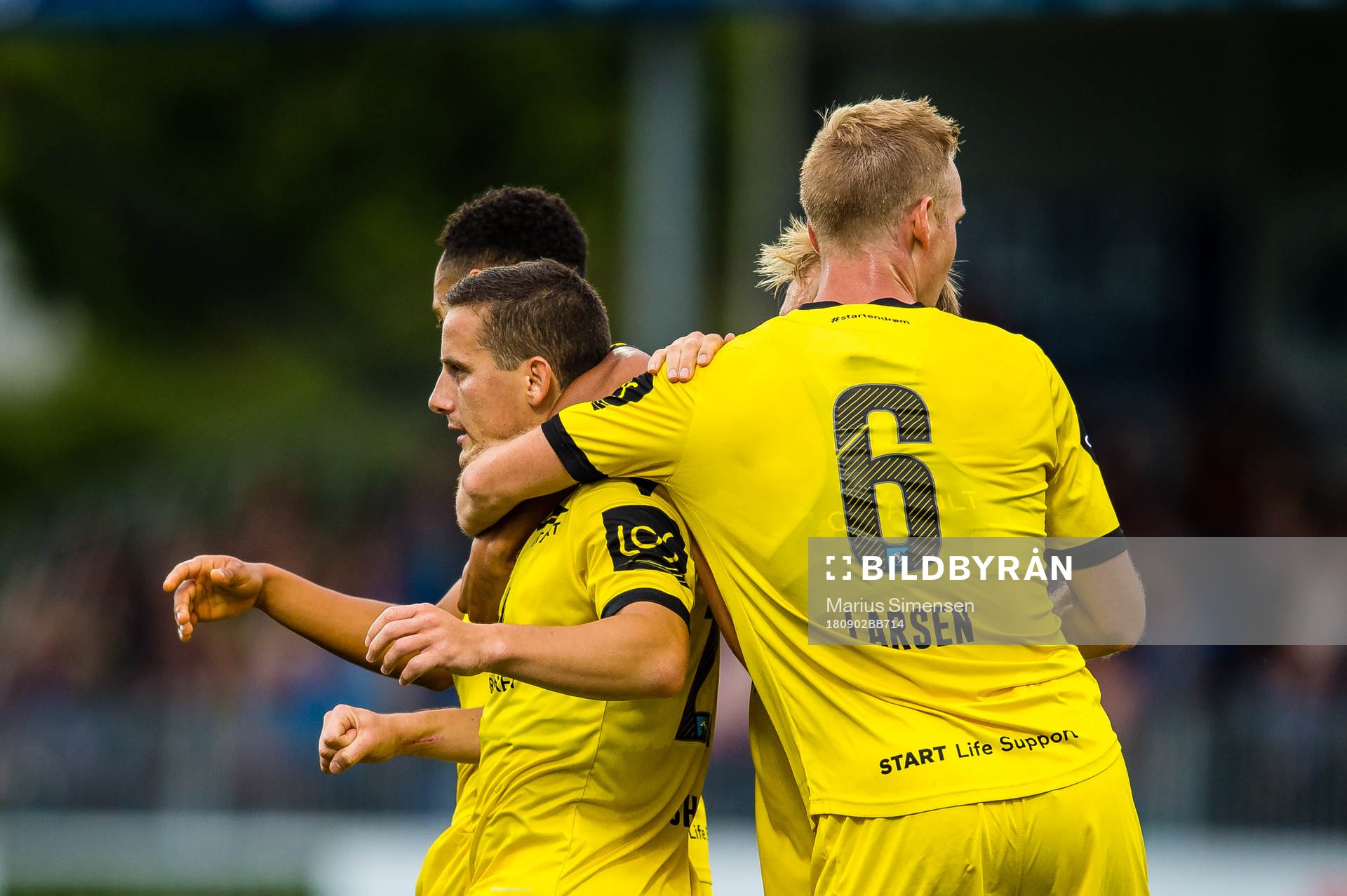 Herolind Shala of Start celebrates the 0-1 goal with his