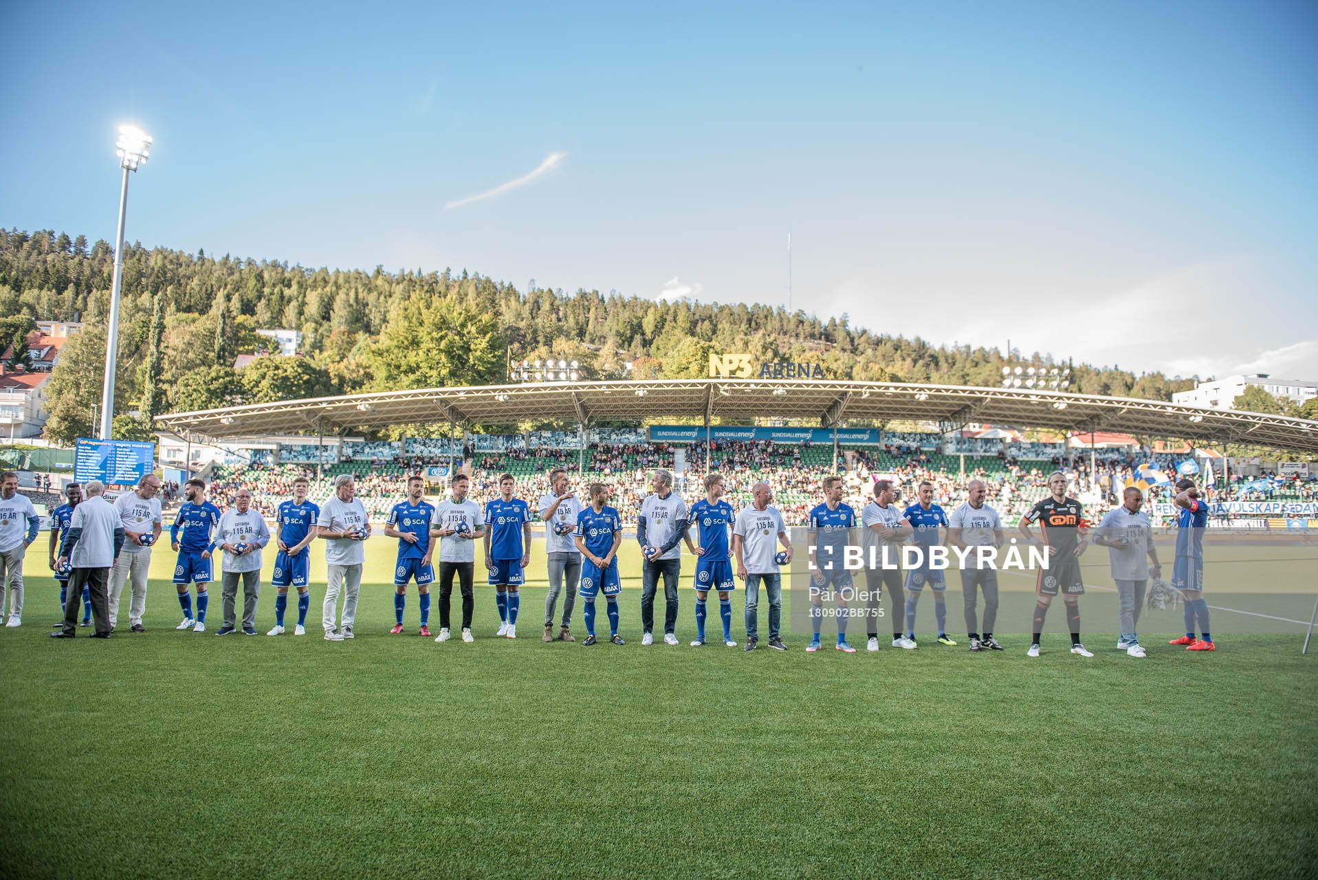 Sundsvall firar 115 år med flera gamla Gif profiler som gästar under fotbollsmatchen i Allsvenskan mellan GIF Sundsvall och Sirius den 2 september 2018 i Sundsvall.