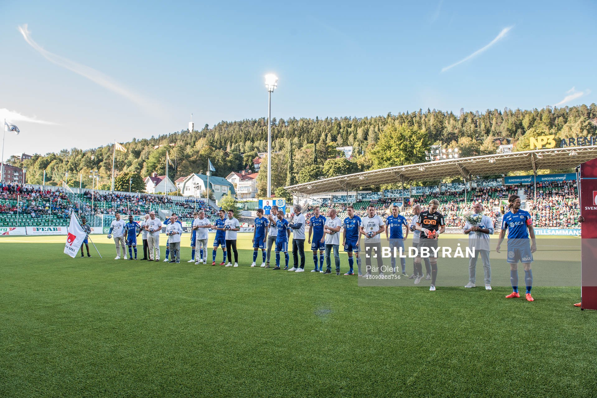 Sundsvall firar 115 år med flera gamla Gif profiler som gästar under fotbollsmatchen i Allsvenskan mellan GIF Sundsvall och Sirius den 2 september 2018 i Sundsvall.