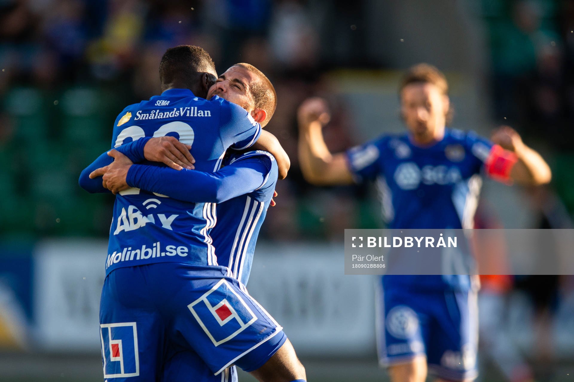 Sundsvall jublar efter 1-0 under fotbollsmatchen i Allsvenskan mellan GIF Sundsvall och Sirius den 2 september 2018 i Sundsvall.