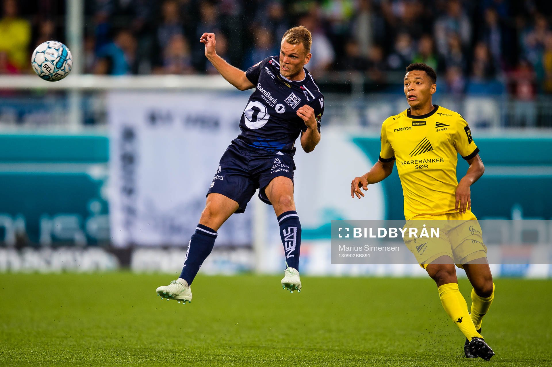 Stian Semb Aasmundsen of Kristiansund and Kevin Kabran of