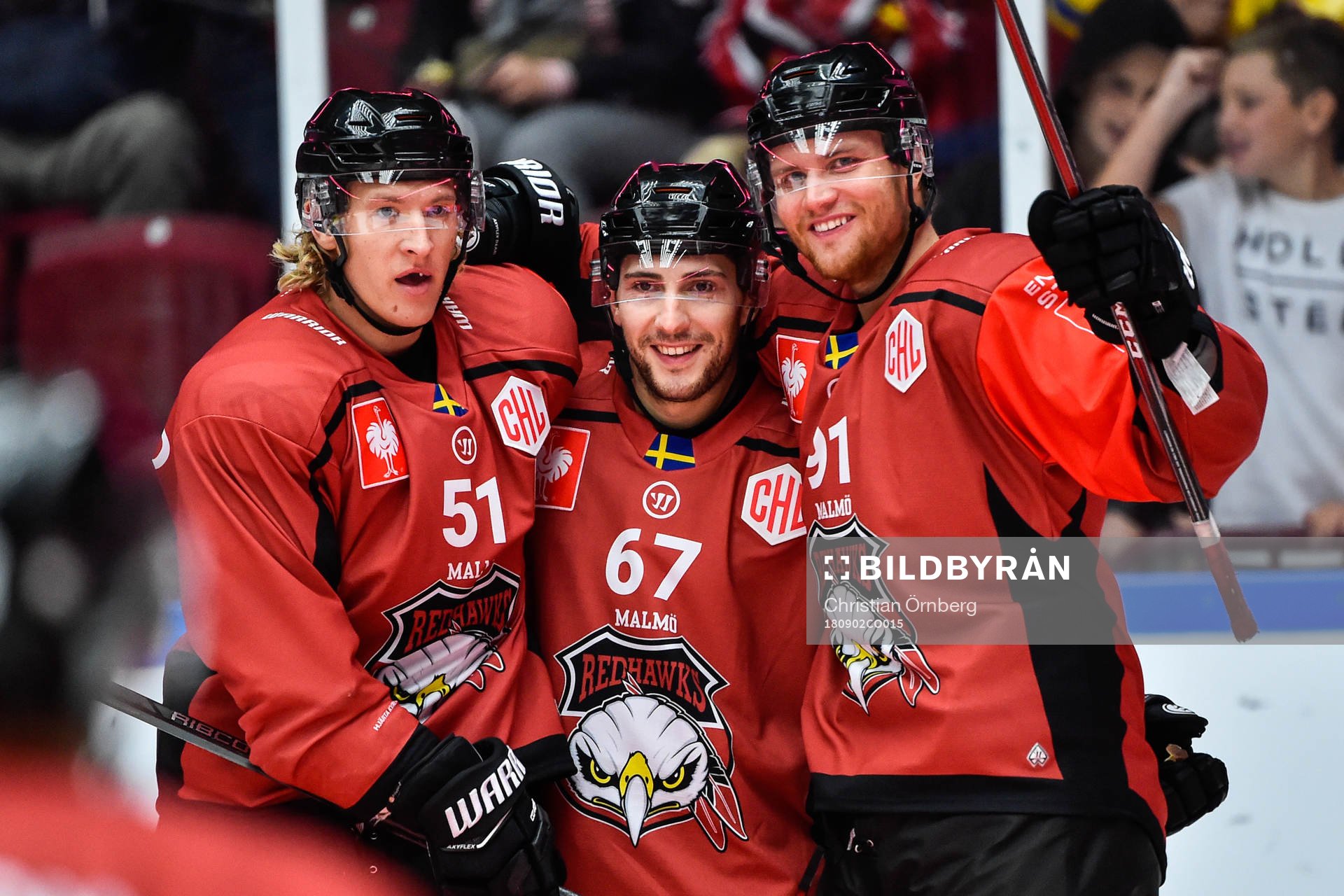 Emil Sylvegård, Konstantin Komarek and Max Görtz of