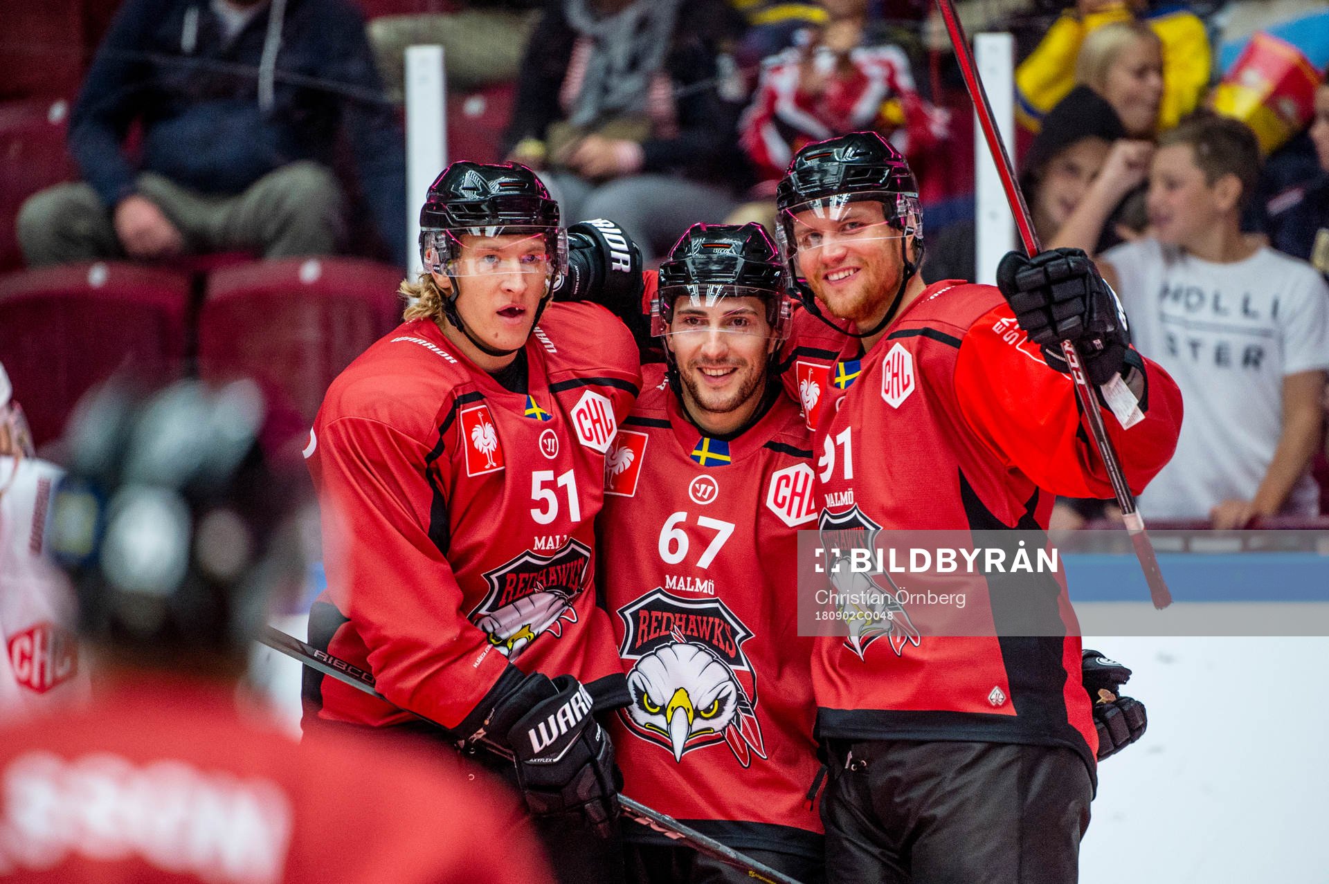 Emil Sylvegård, Konstantin Komarek and Max Görtz of