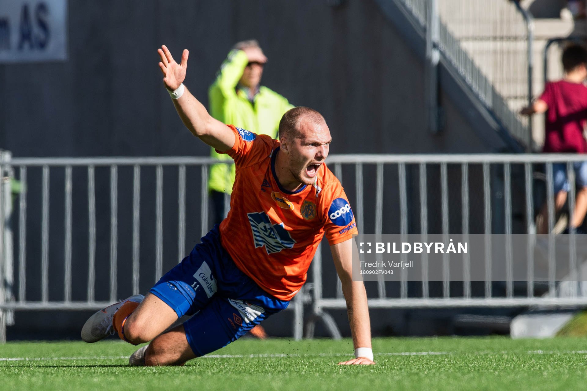 Goalkeeper Andreas Lie of Aalesund reacts