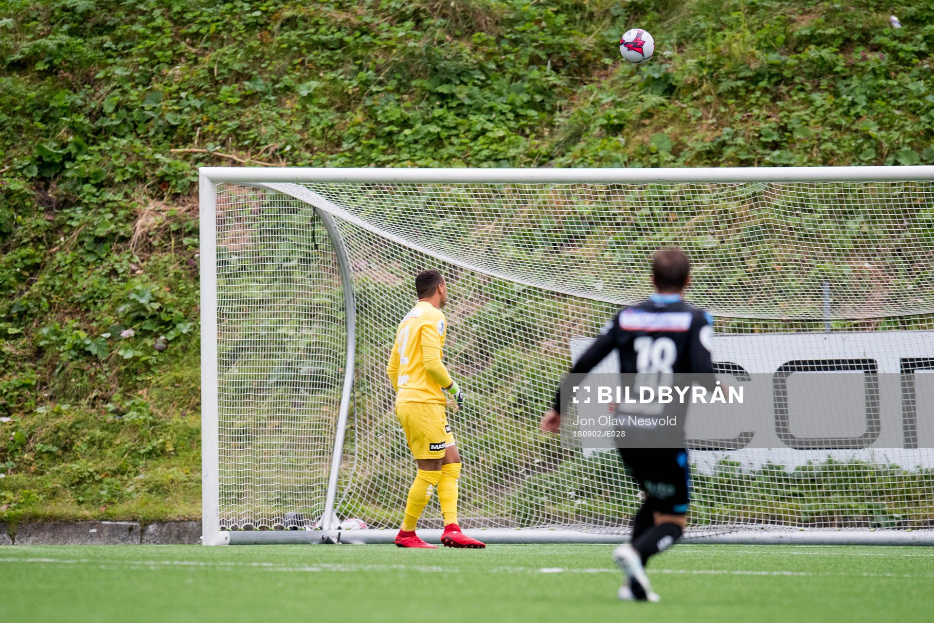 Goalkeeper Nicklas Frenderup of Sandnes Ulf lets in the 1-0