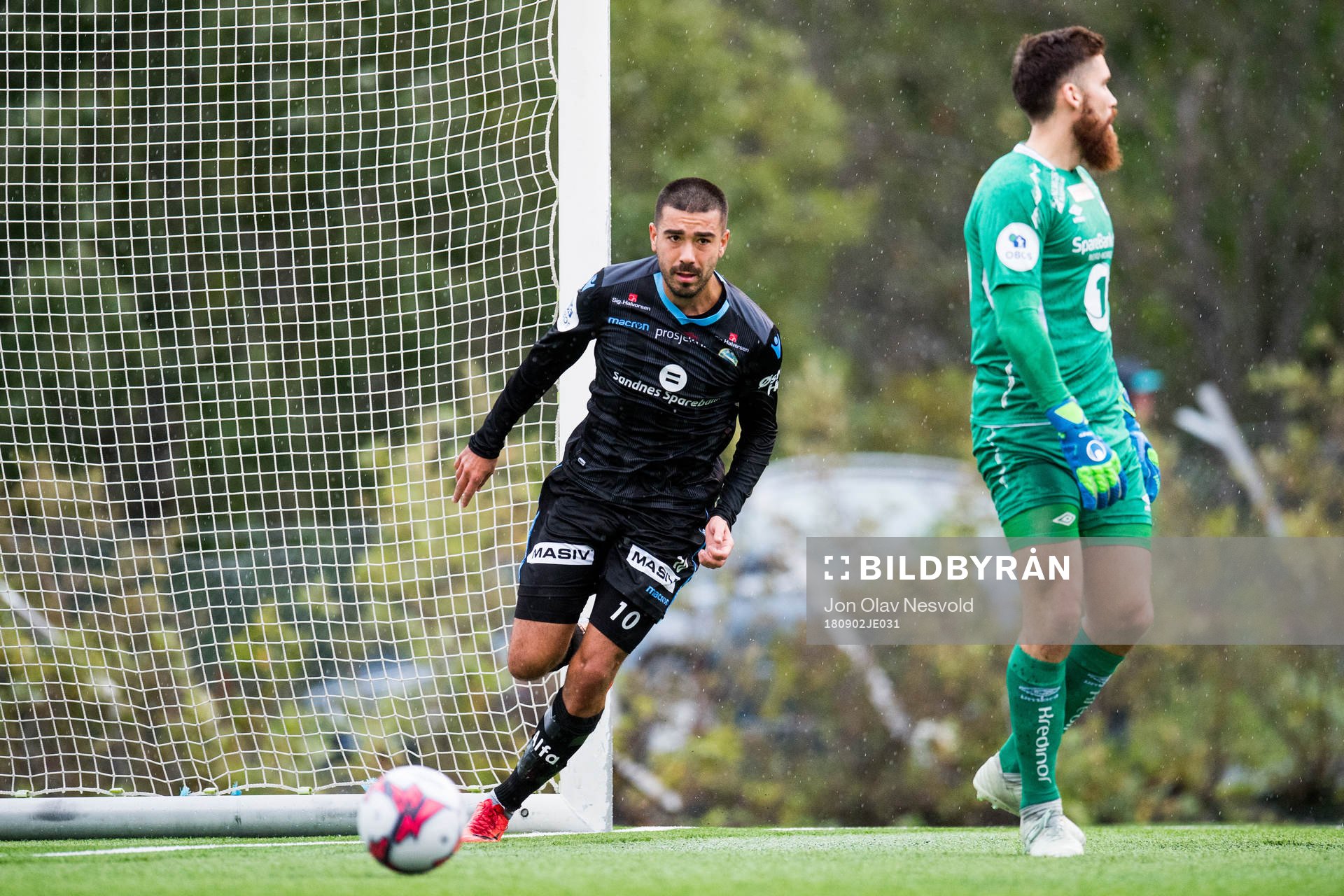 Sanel Kapidzic of Sandnes Ulf celebrates the 2-1 goal