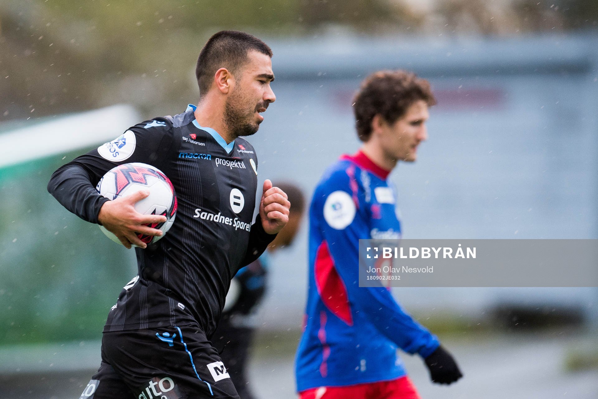Sanel Kapidzic of Sandnes Ulf celebrates the 2-1 goal