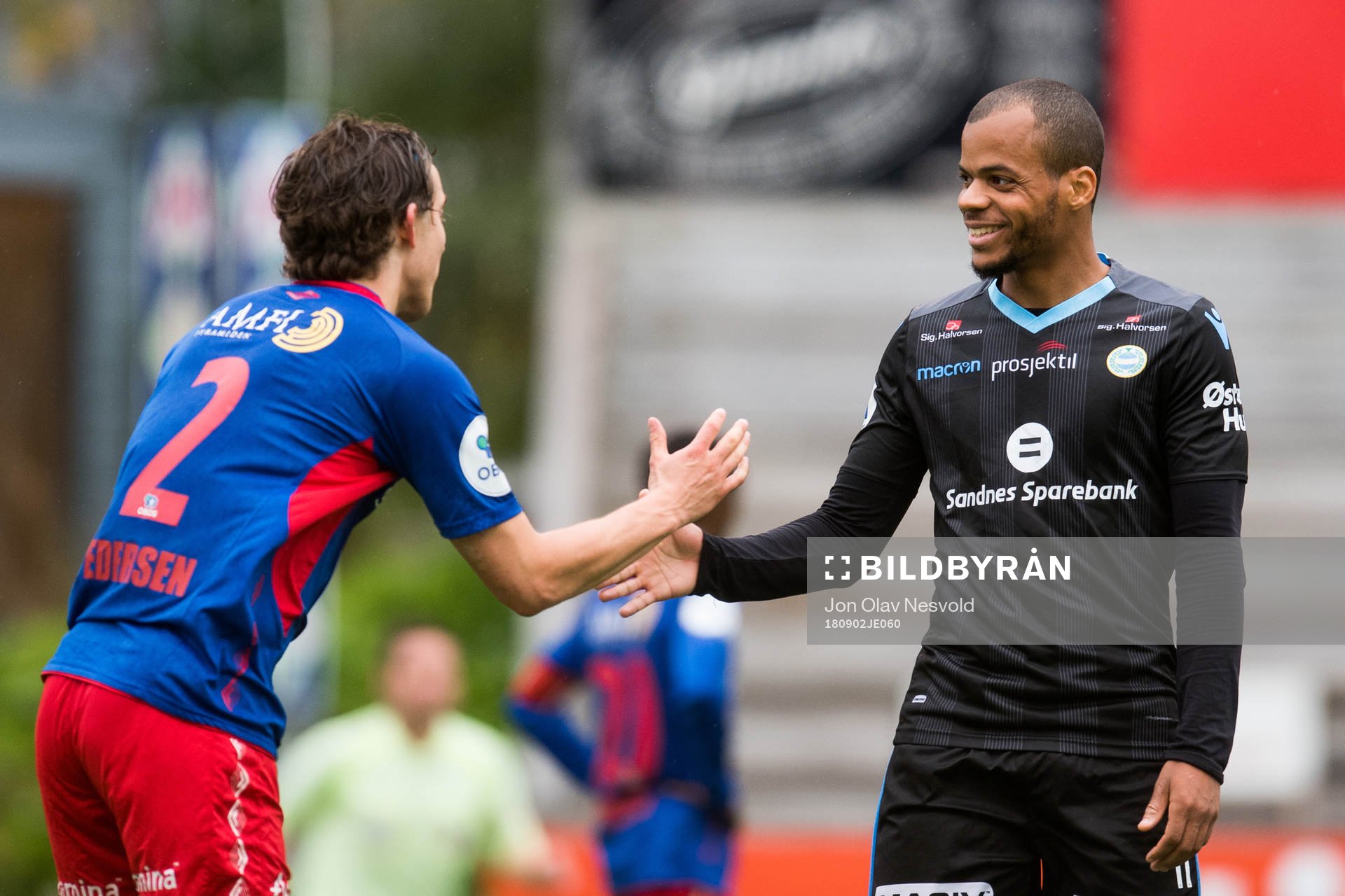 Steffen Skogvang Pedersen of Tromsdalen and Erixon Danso of