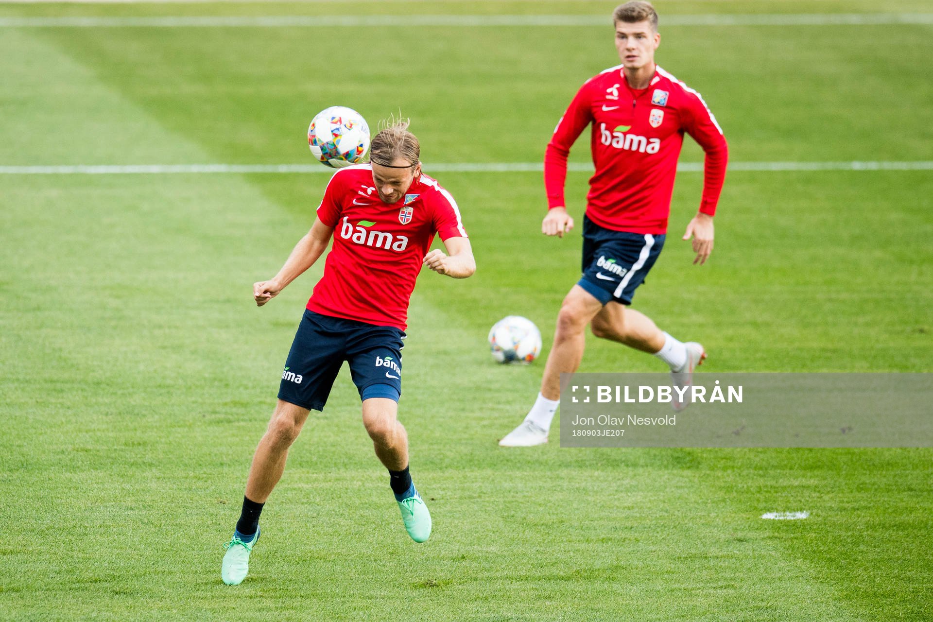 Iver Fossum and Alexander Sørloth of Norway