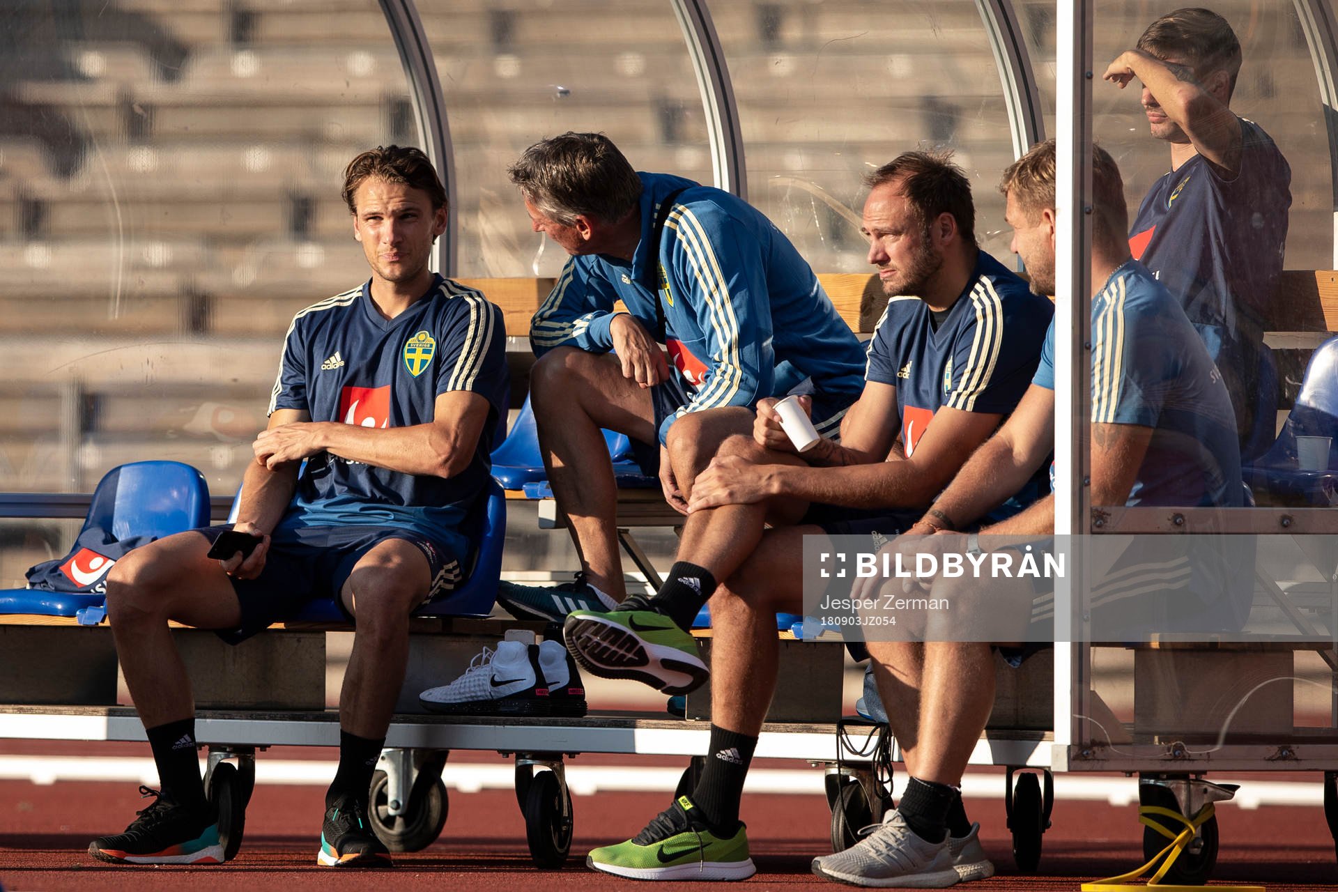 Sveriges Albin Ekdal (v), Andreas Granqvist och Mikael