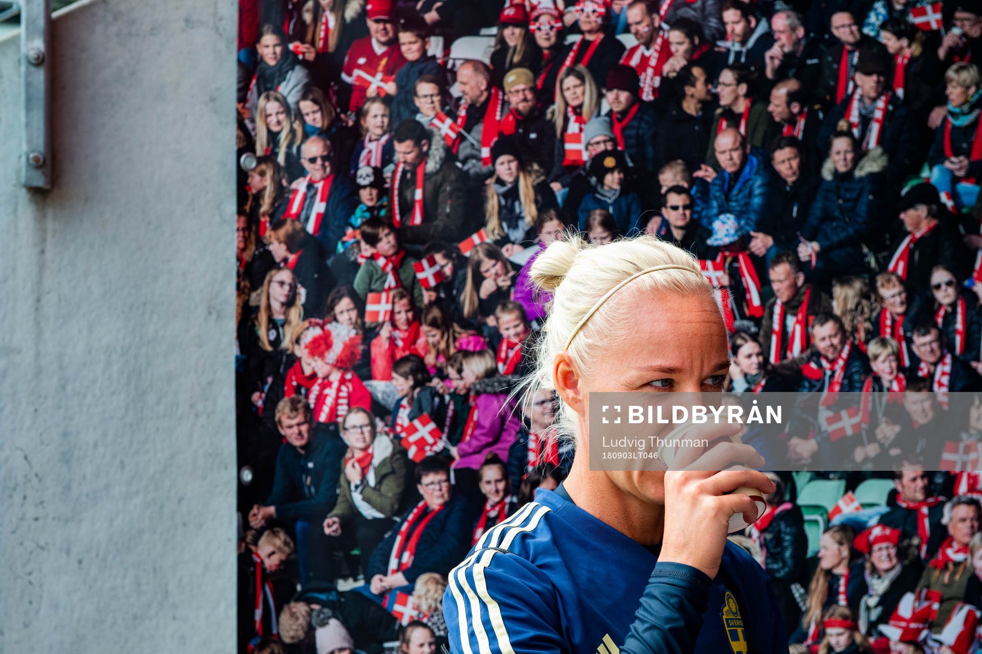 Caroline Seger efter en träning med Sveriges damlandslag i fotboll inför VM-kval matchen mot Danmark den 3 augusti 2018 i Viborg.