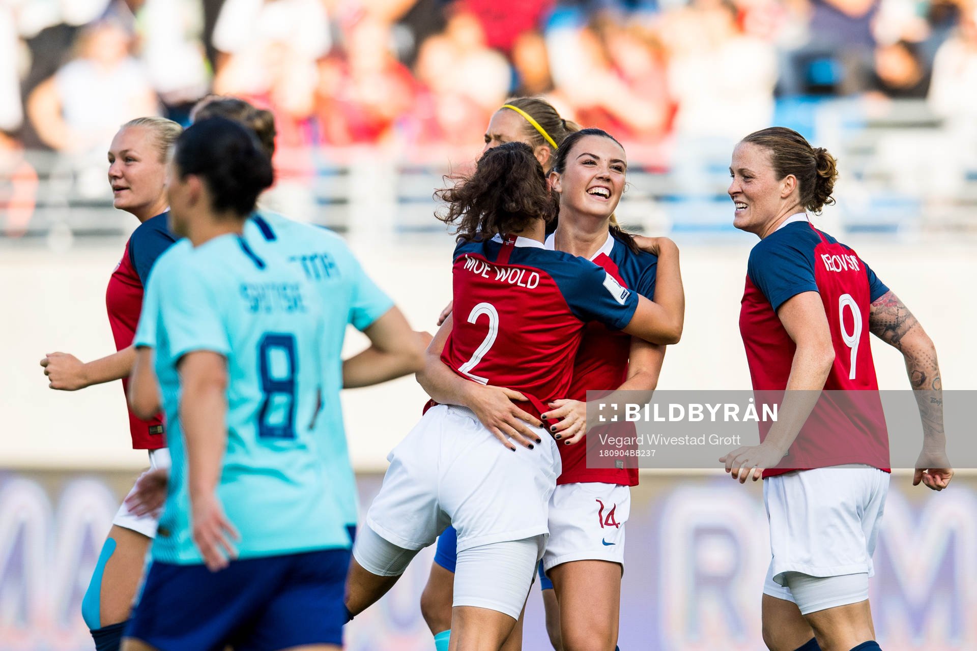 Ingrid Syrstad Engen of Norway celebrates