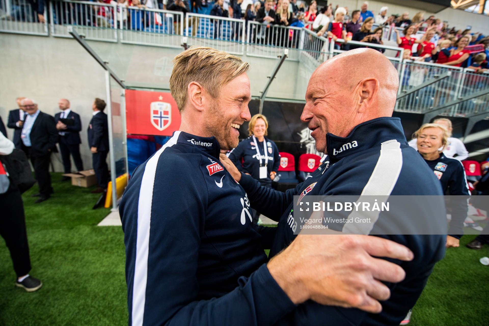 Martin Sjögren, head coach of Norway, and Nils Johan Semb,