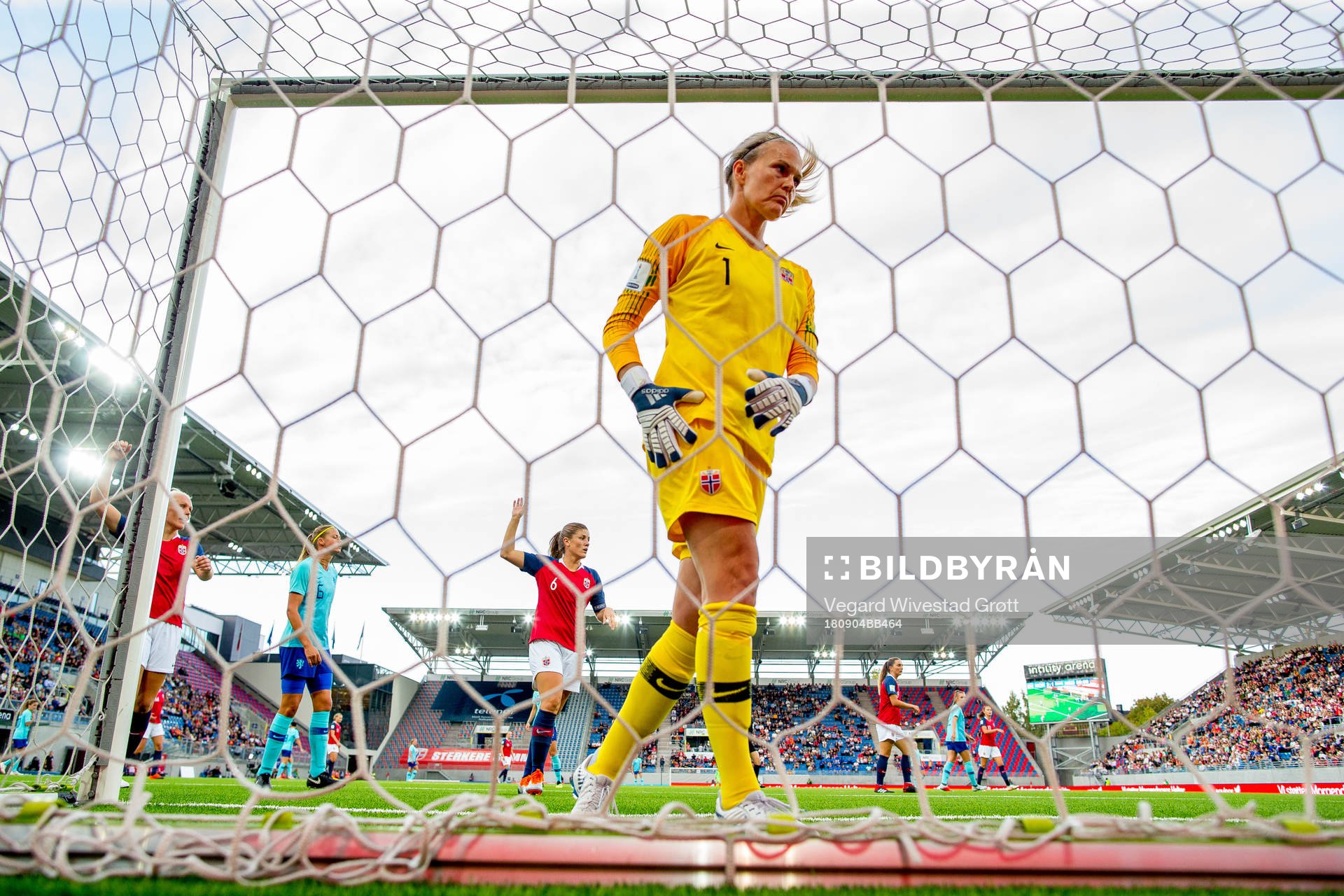 Goalkeeper Ingrid Hjelmseth of Norway