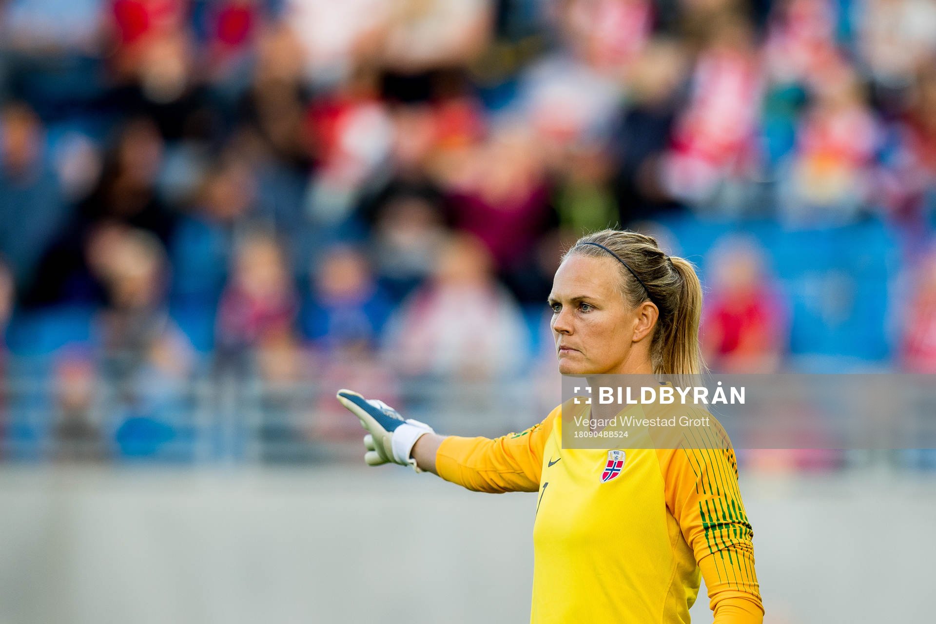 Goalkeeper Ingrid Hjelmseth of Norway