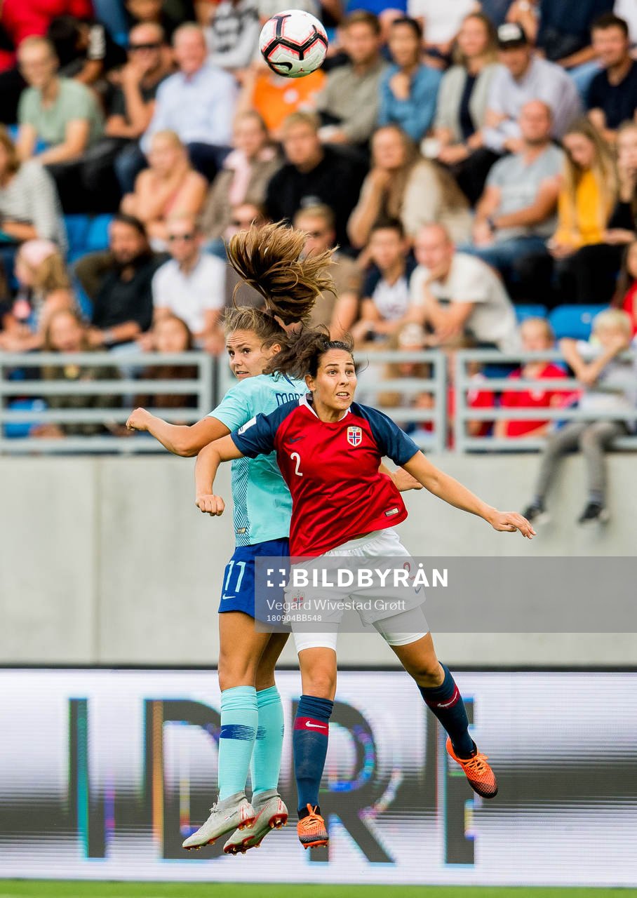 Lieke Martens of Netherlands and Ingrid Moe Wold of Norway