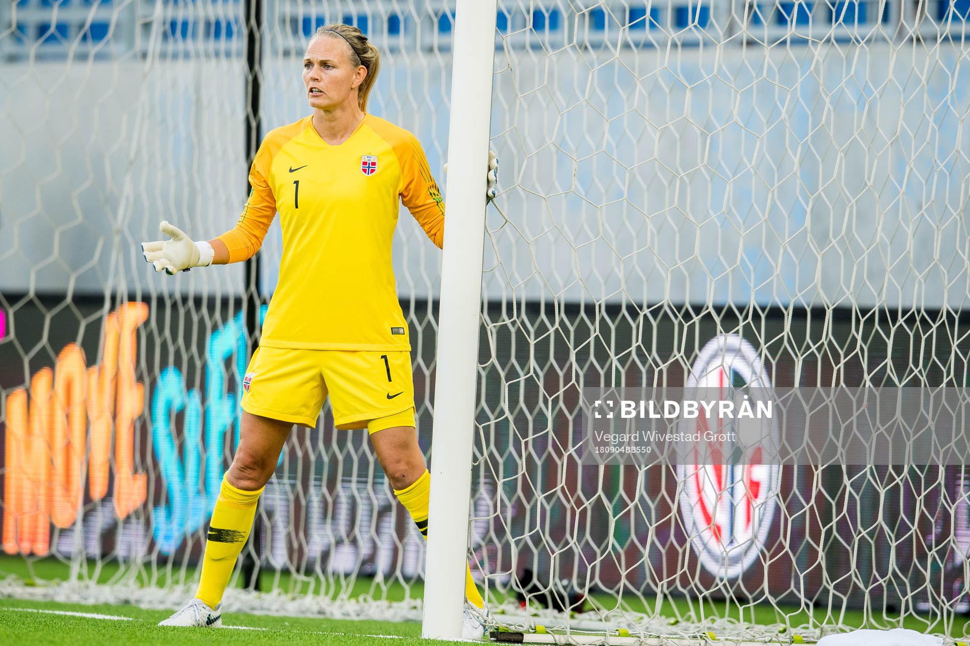 Goalkeeper Ingrid Hjelmseth of Norway