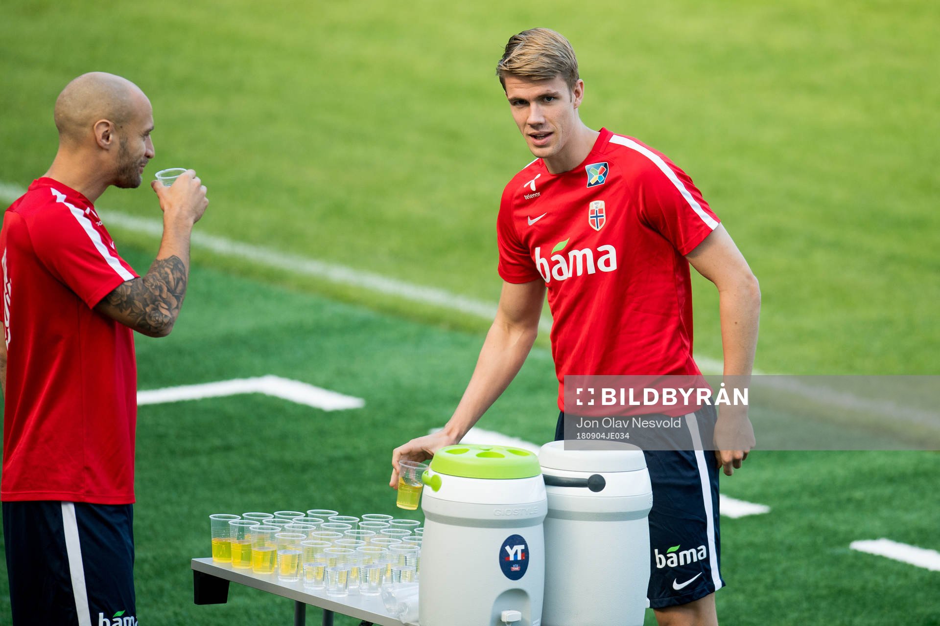 Tore Reginiussen and Sigurd Rosted of Norway during a training session on September 4, 2018 in Oslo.