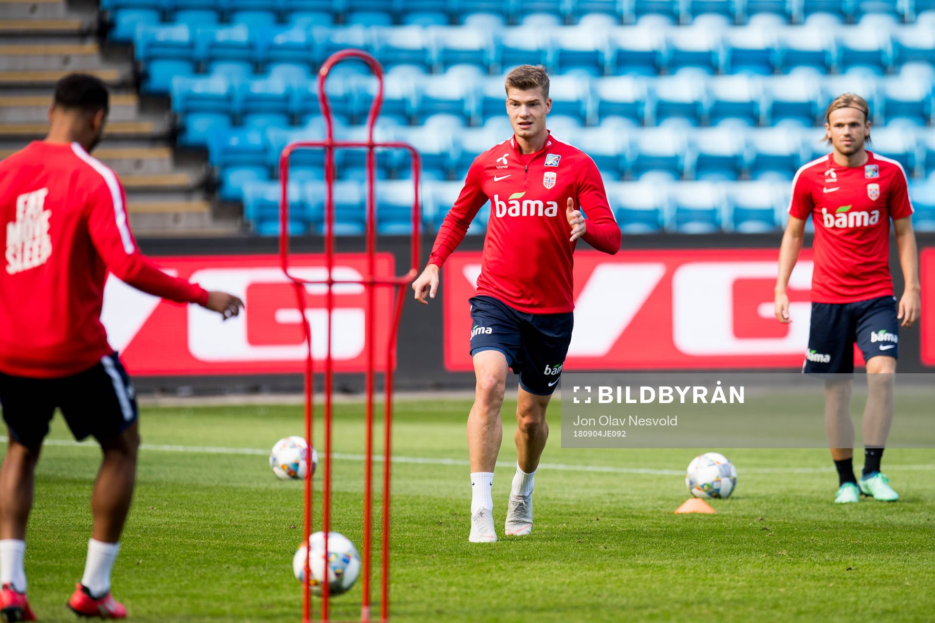 Alexander Sørloth and Iver Fossum of Norway