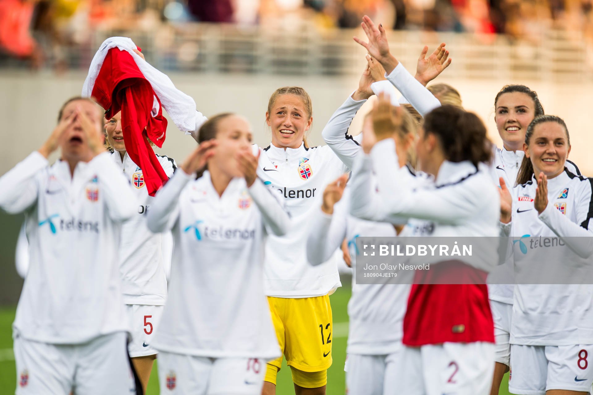 Goalkeeper Cecilie Fiskerstrand of Norway celebrates