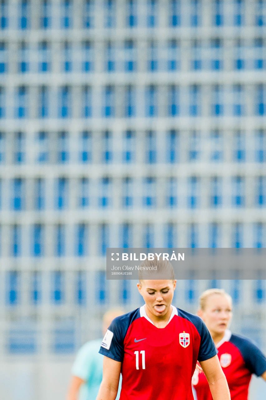 Lisa-Marie Karlseng Utland of Norway looks dejected