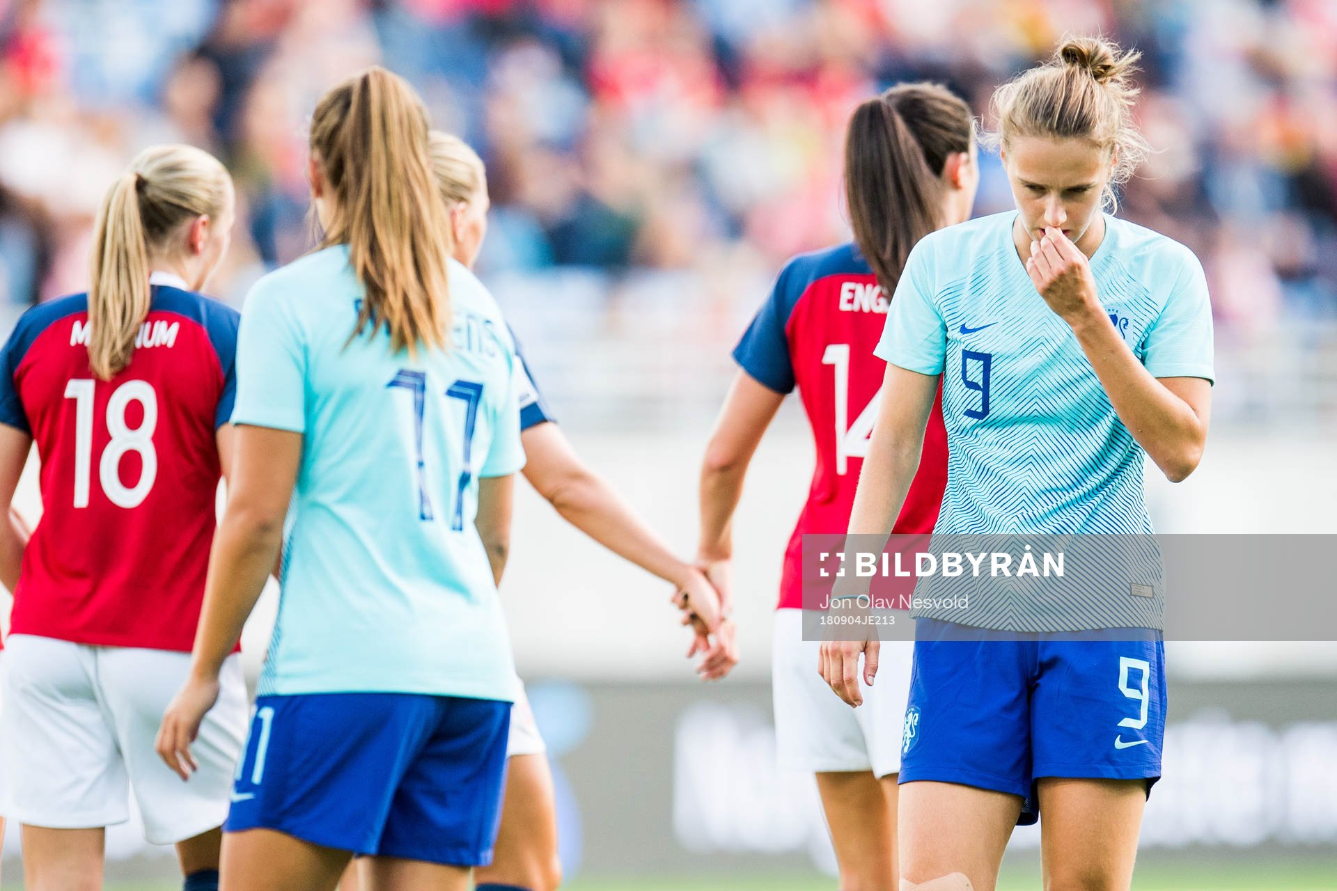 Isabell Herlovsen of Norway looks dejected