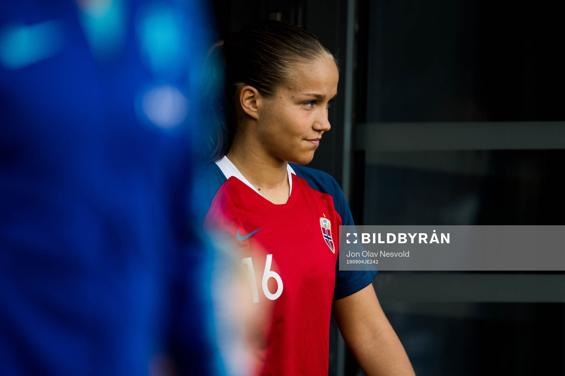 Guro Reiten of Norway enters the pitch