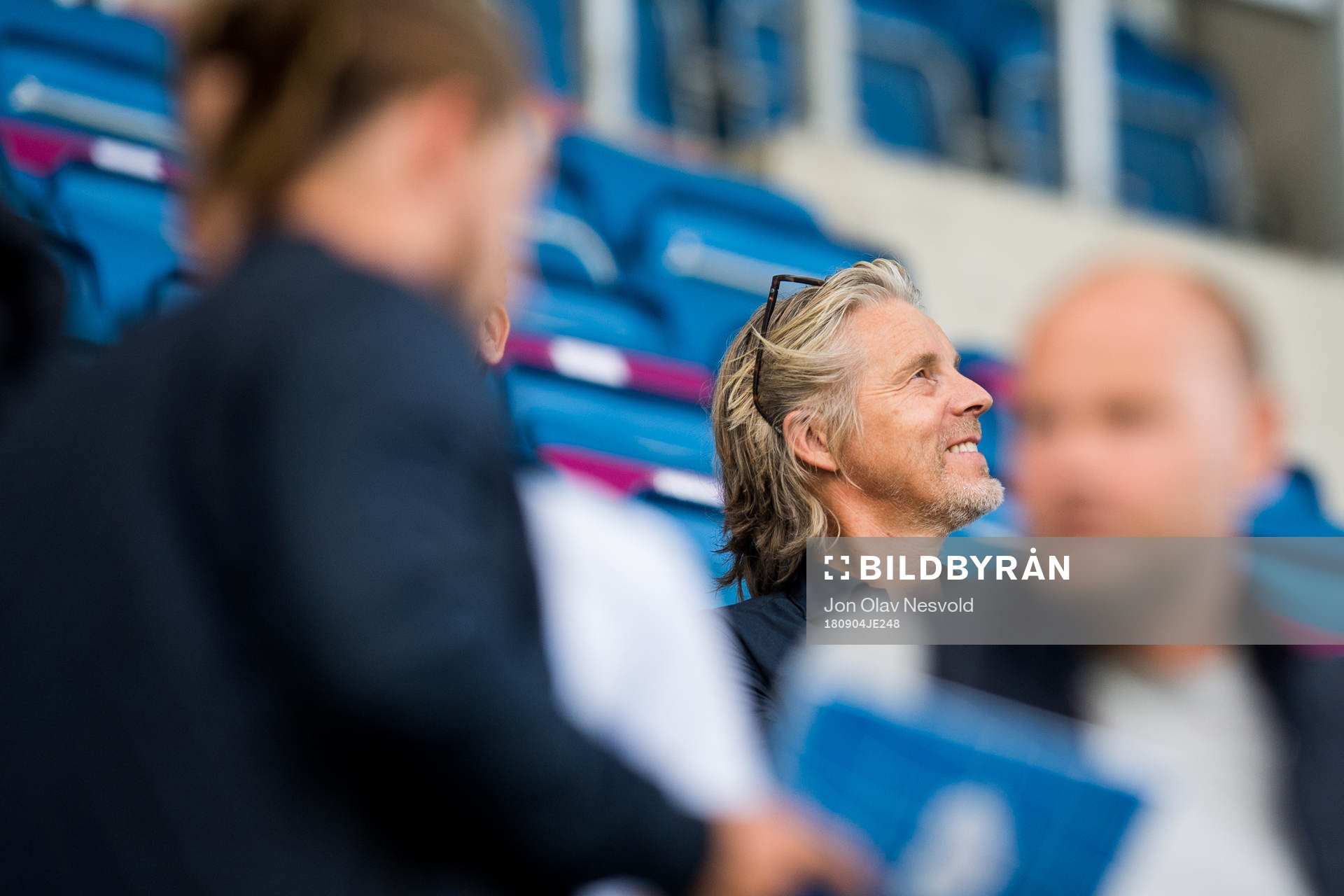 Jan Åge Fjørtoft, TV reporter, ahead of the FIFA Women's World Cup Qualifier match between Norway and Netherlands on September 4, 2018 in Oslo.