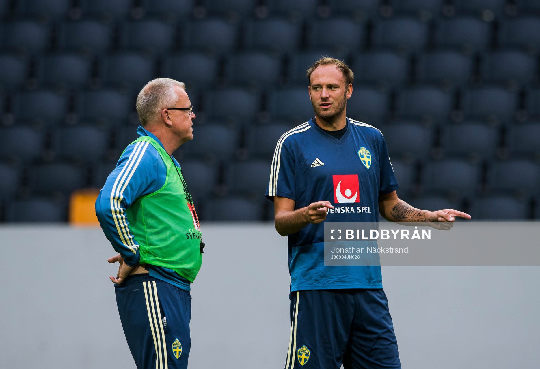 Andreas Granqvist och förbundskapten Janne Andersson