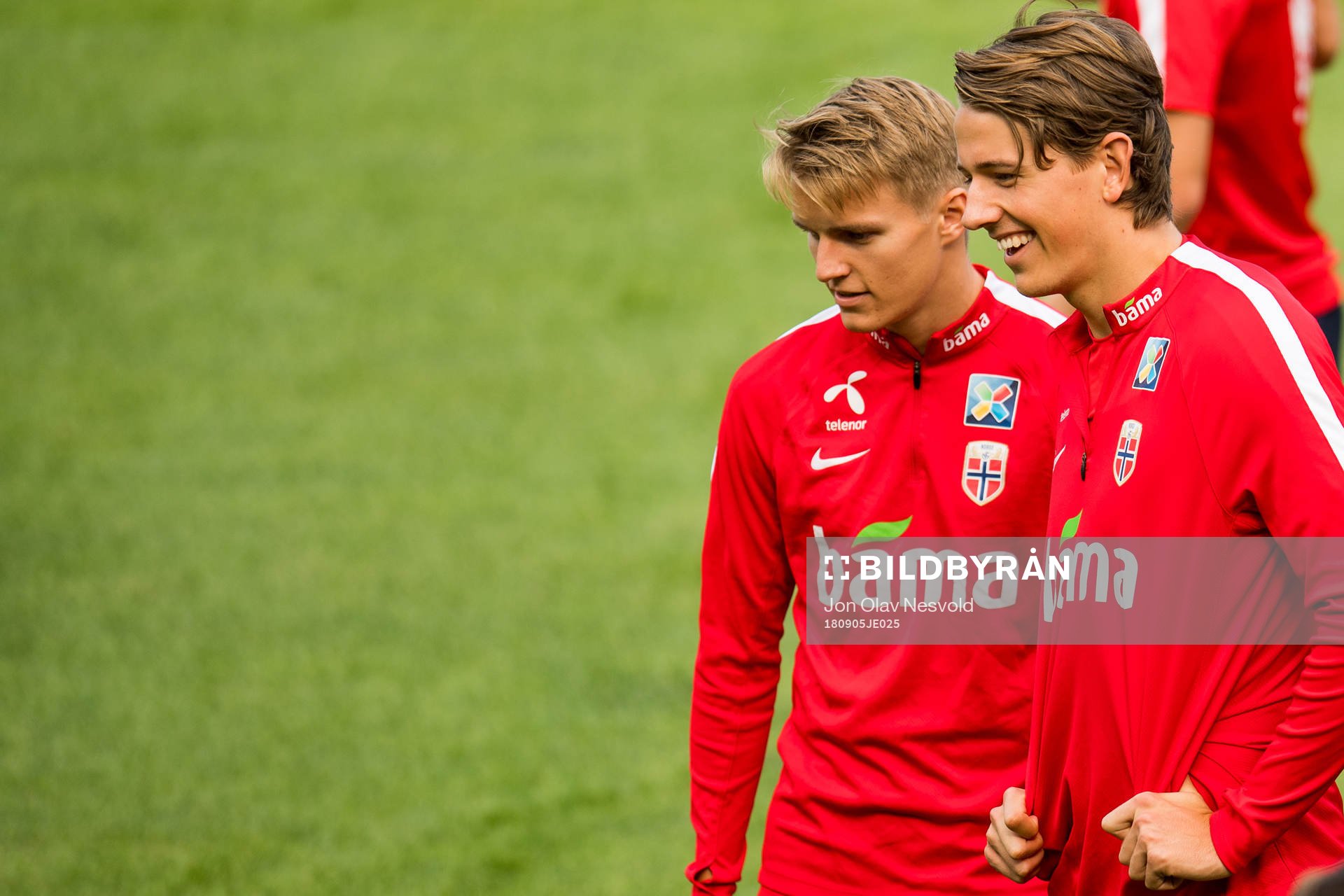 Martin Ødegaard and Sander Berge of Norway