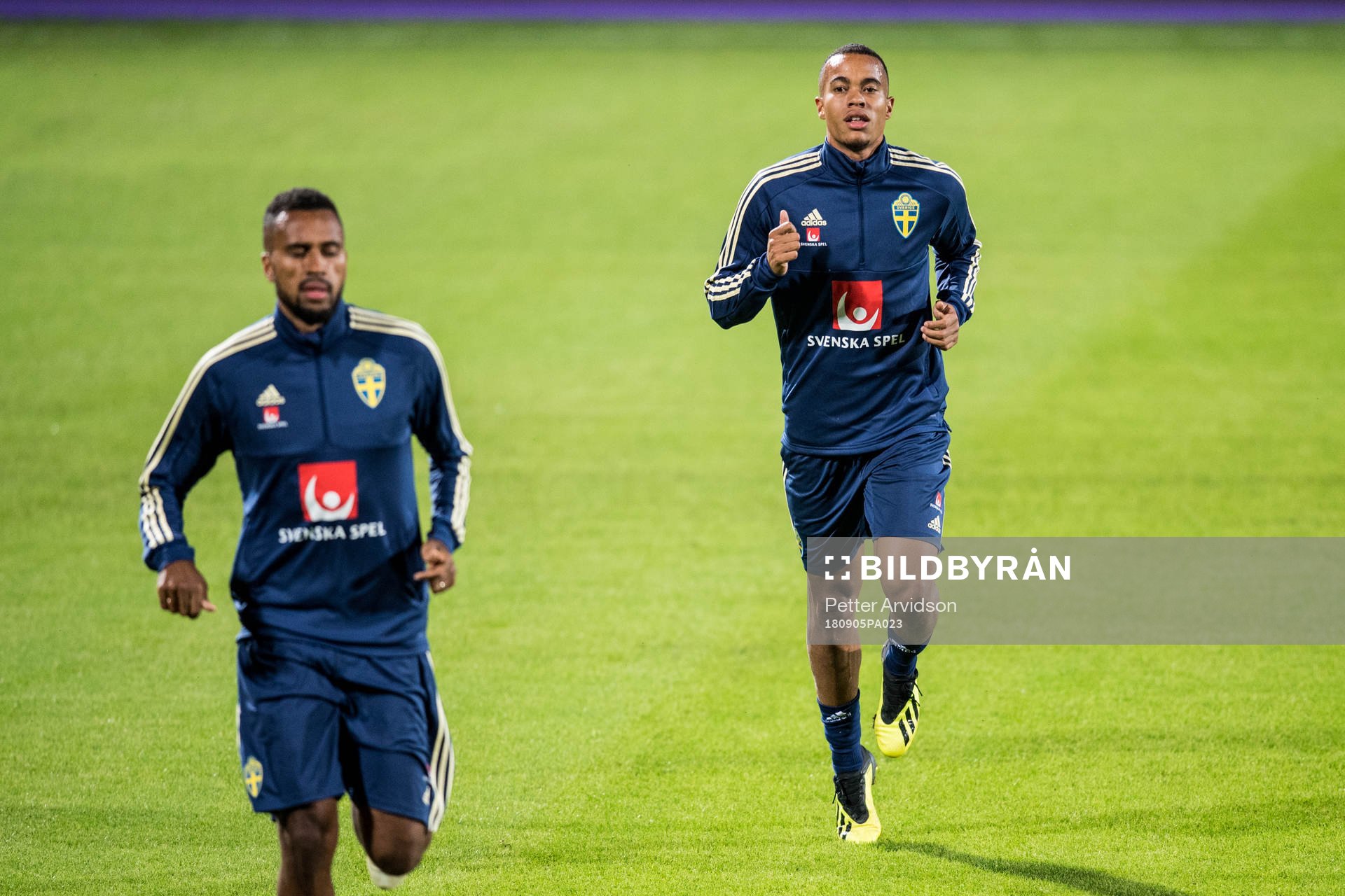 Robin Quaison of the Swedish national football team at a