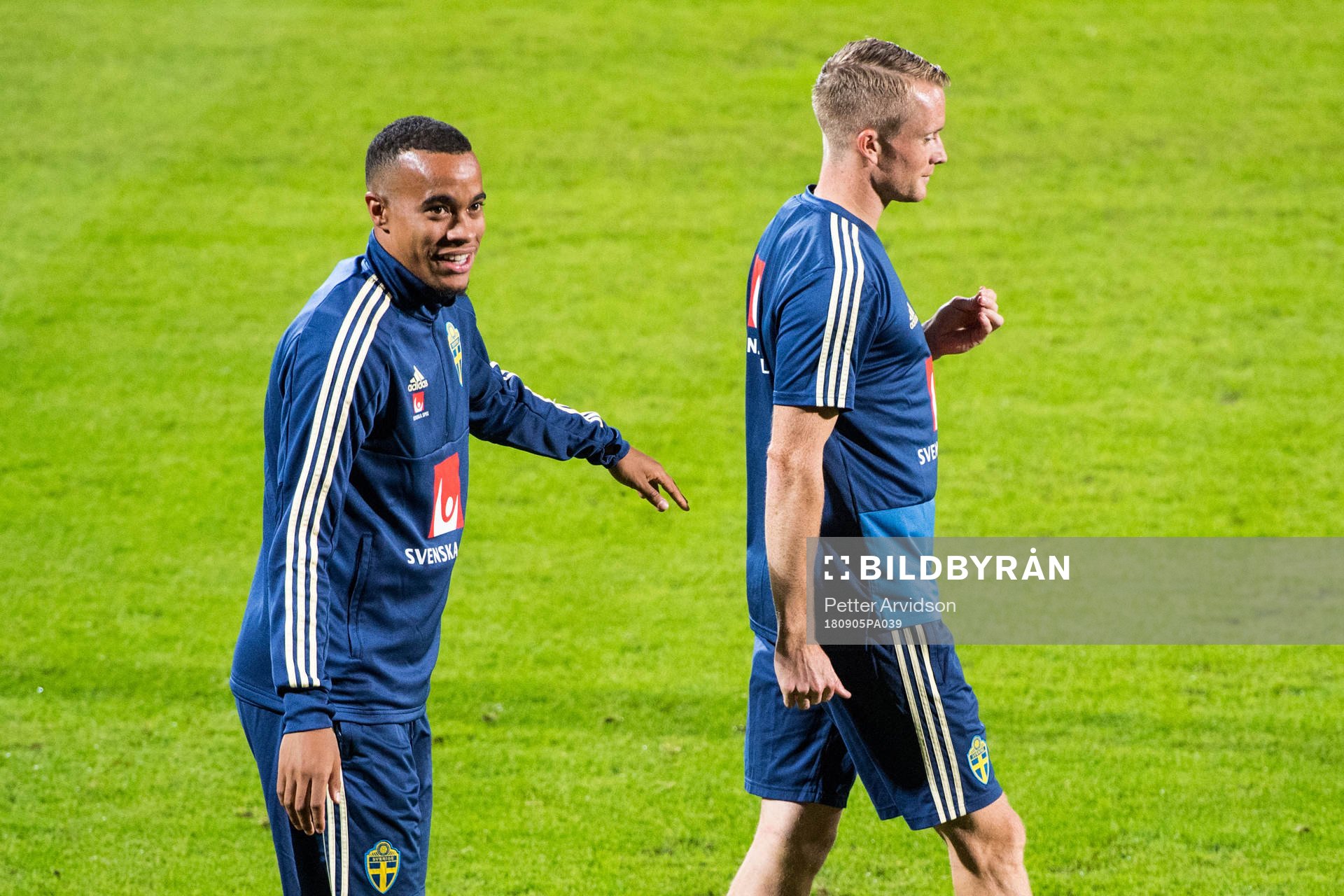 Robin Quaison and Sam Larsson of the Swedish national