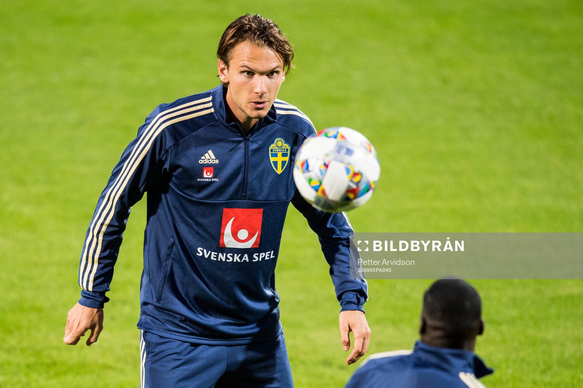 Albin Ekdal of the Swedish national football team at a