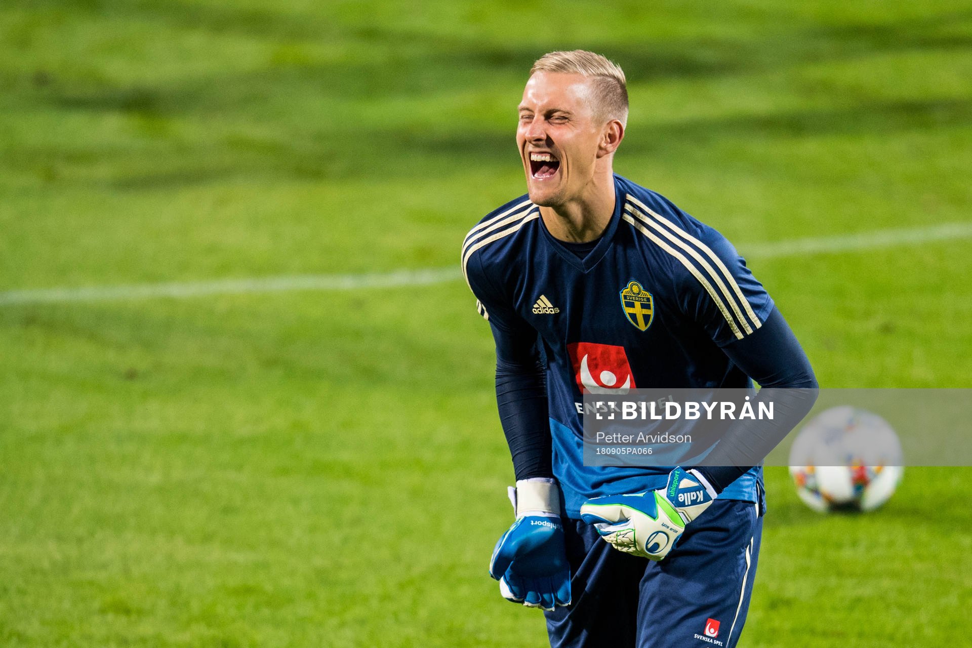Goalkeeper Karl-Johan Johnsson of the Swedish national