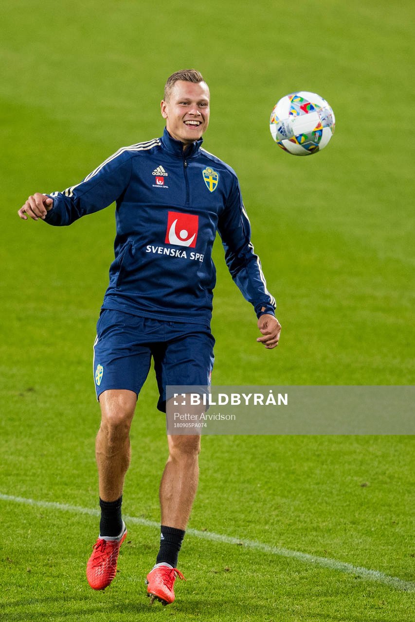 Viktor Claesson of the Swedish national football team at a