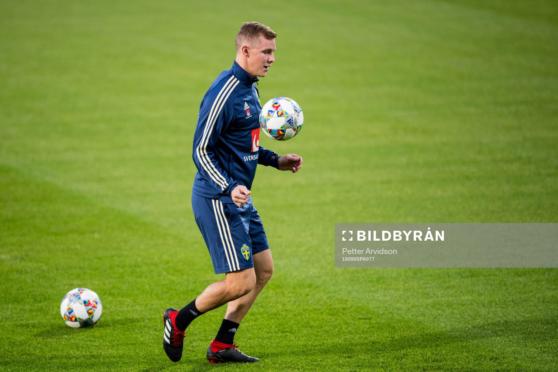 Viktor Claesson of the Swedish national football team at a
