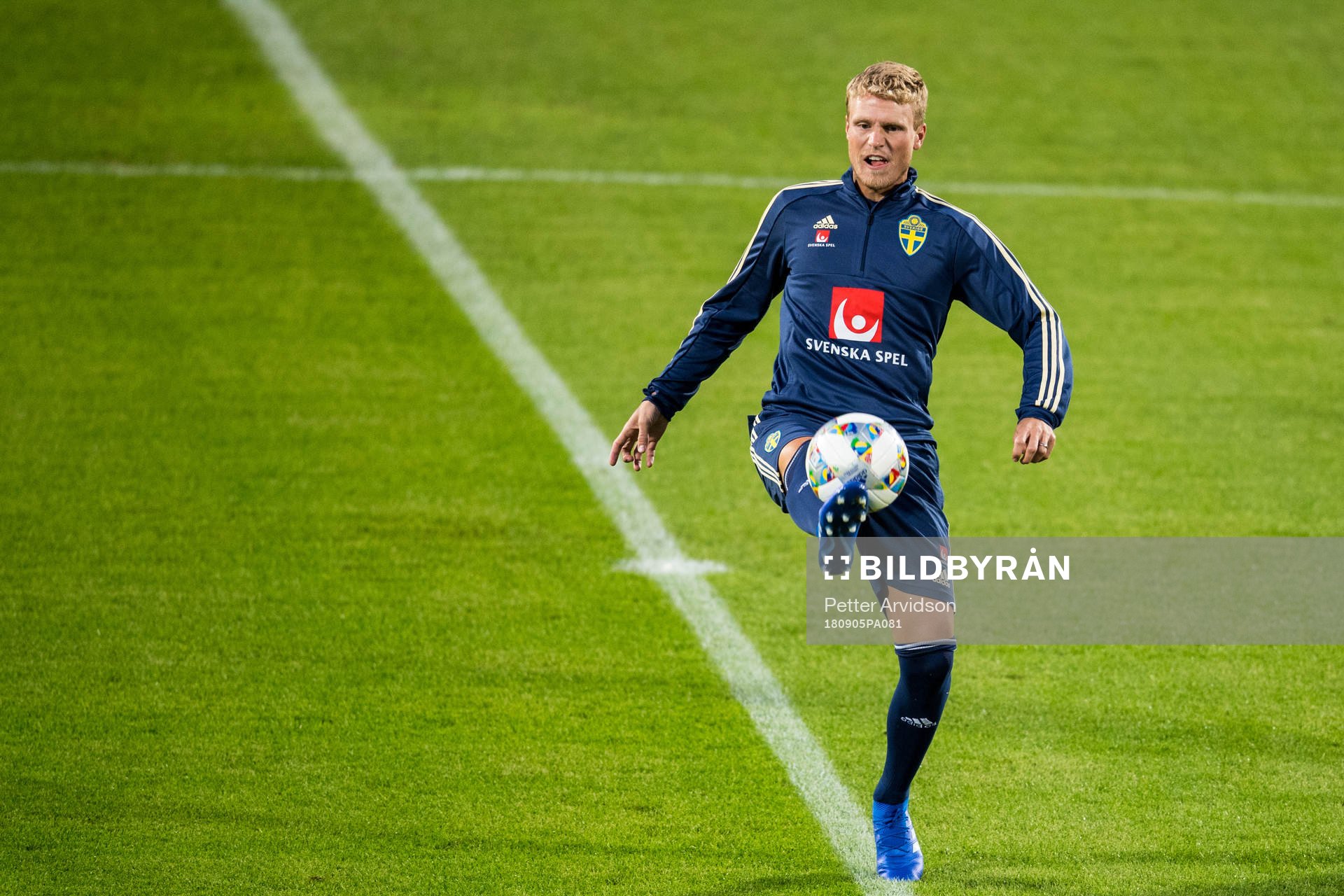 Oscar Hiljemark of the Swedish national football team at a