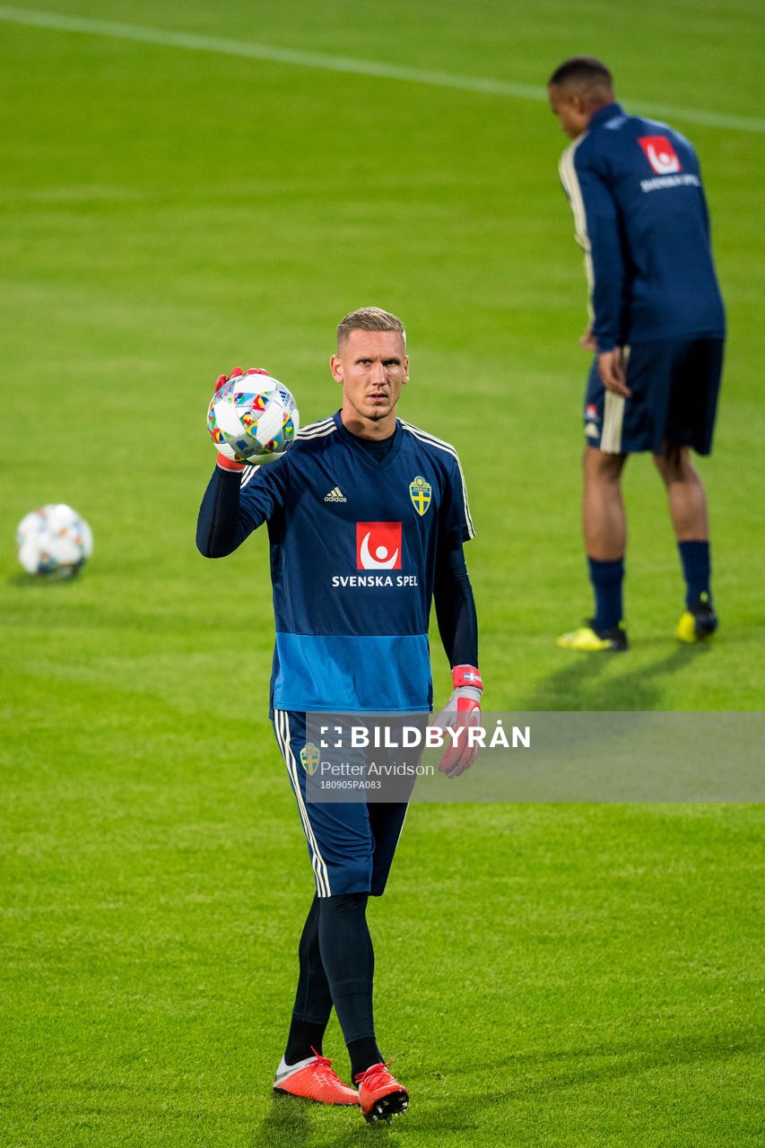 Goalkeeper Robin Olsen of the Swedish national football