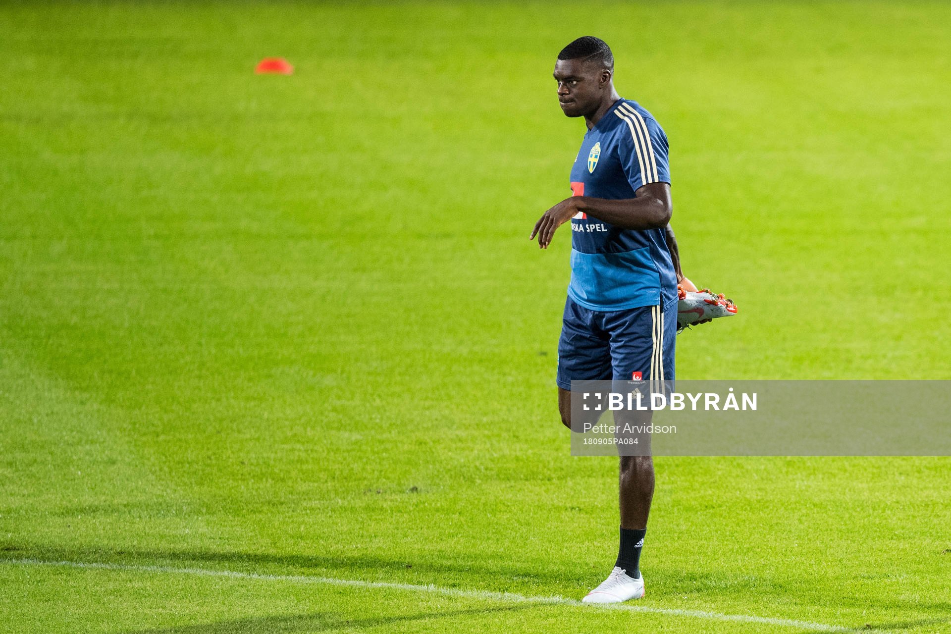 Ken Sena of the Swedish national football team at a