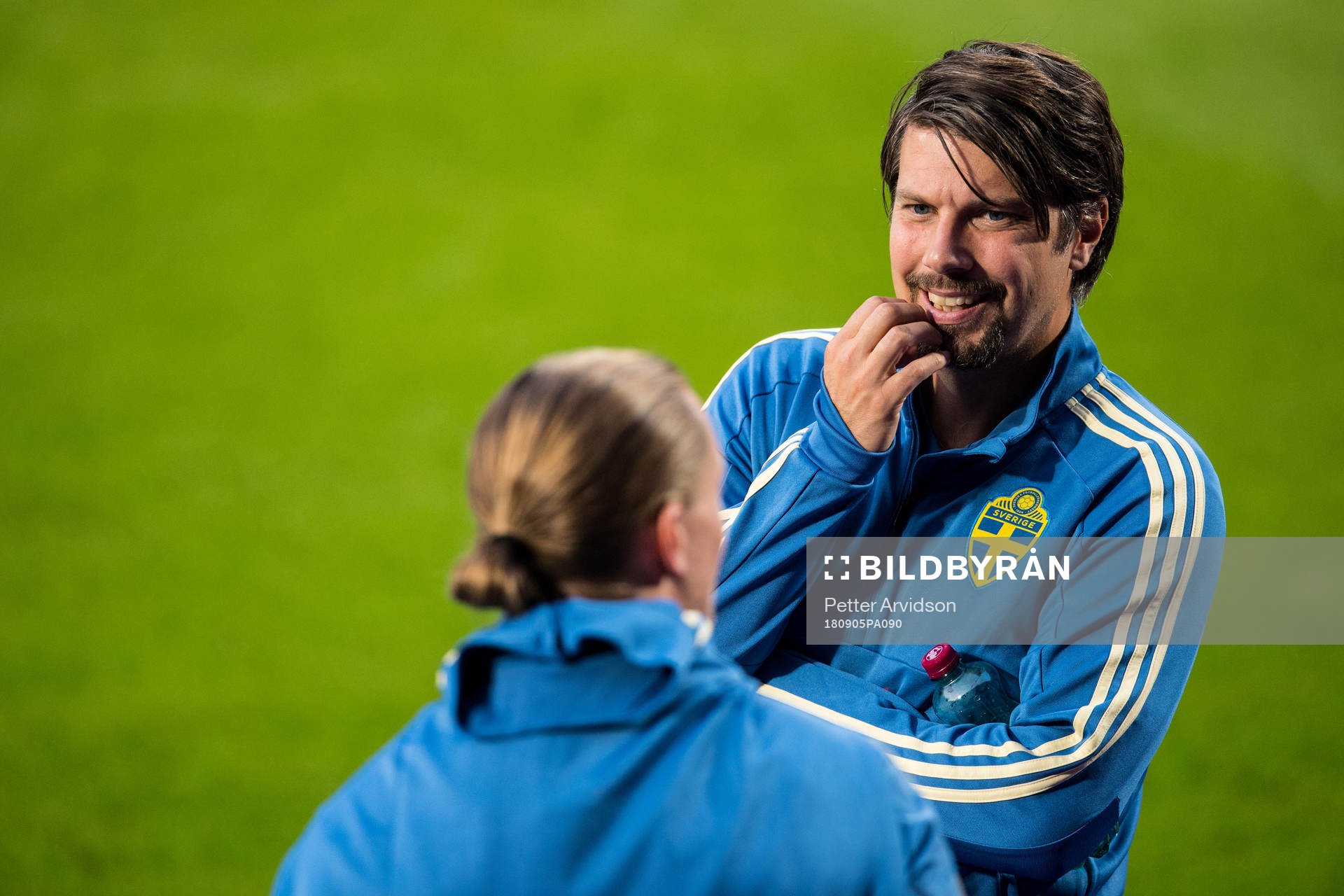 Psychological counselor Daniel Ekvall of the Swedish national football team at a practice session on 5 September 2018 in Wien.
